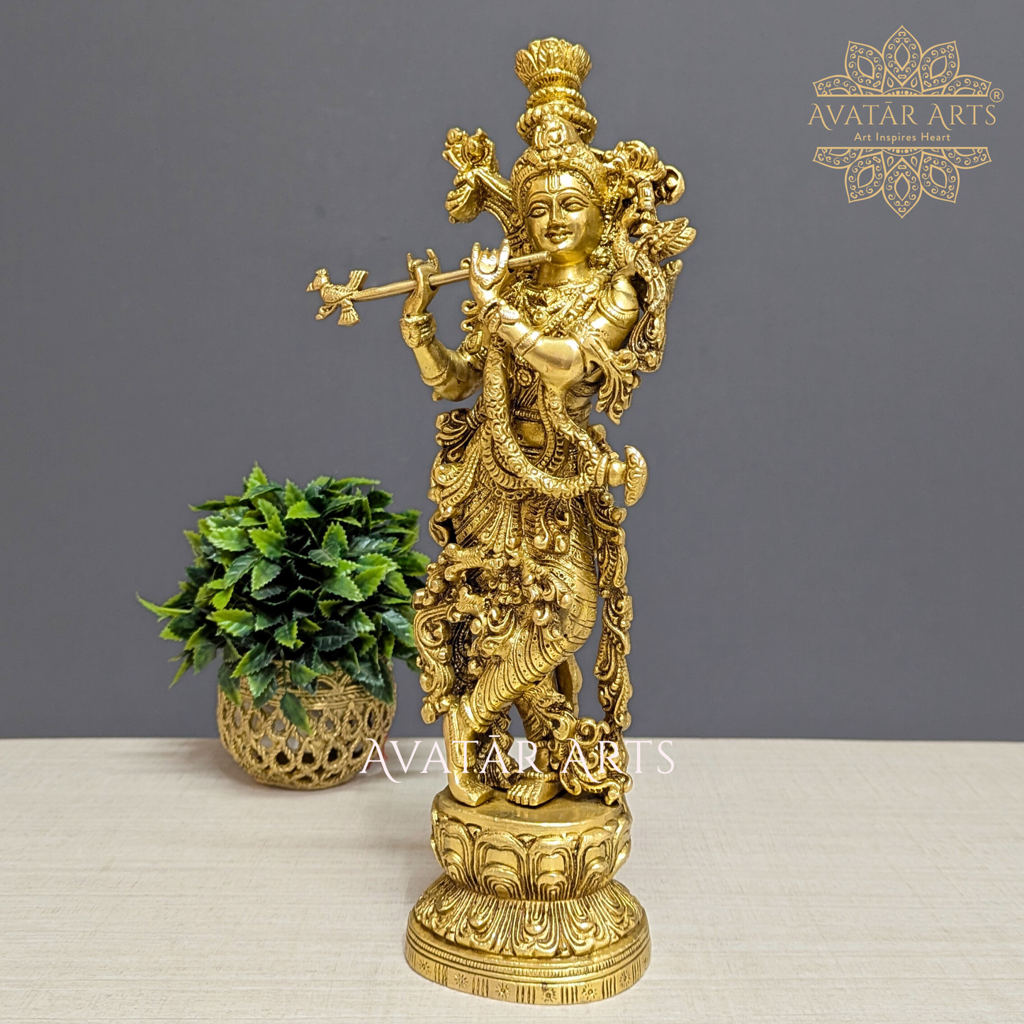 Brass Lord Krishna Statue for Daily Pooja