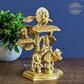 Brass Cow Krishna with Tree