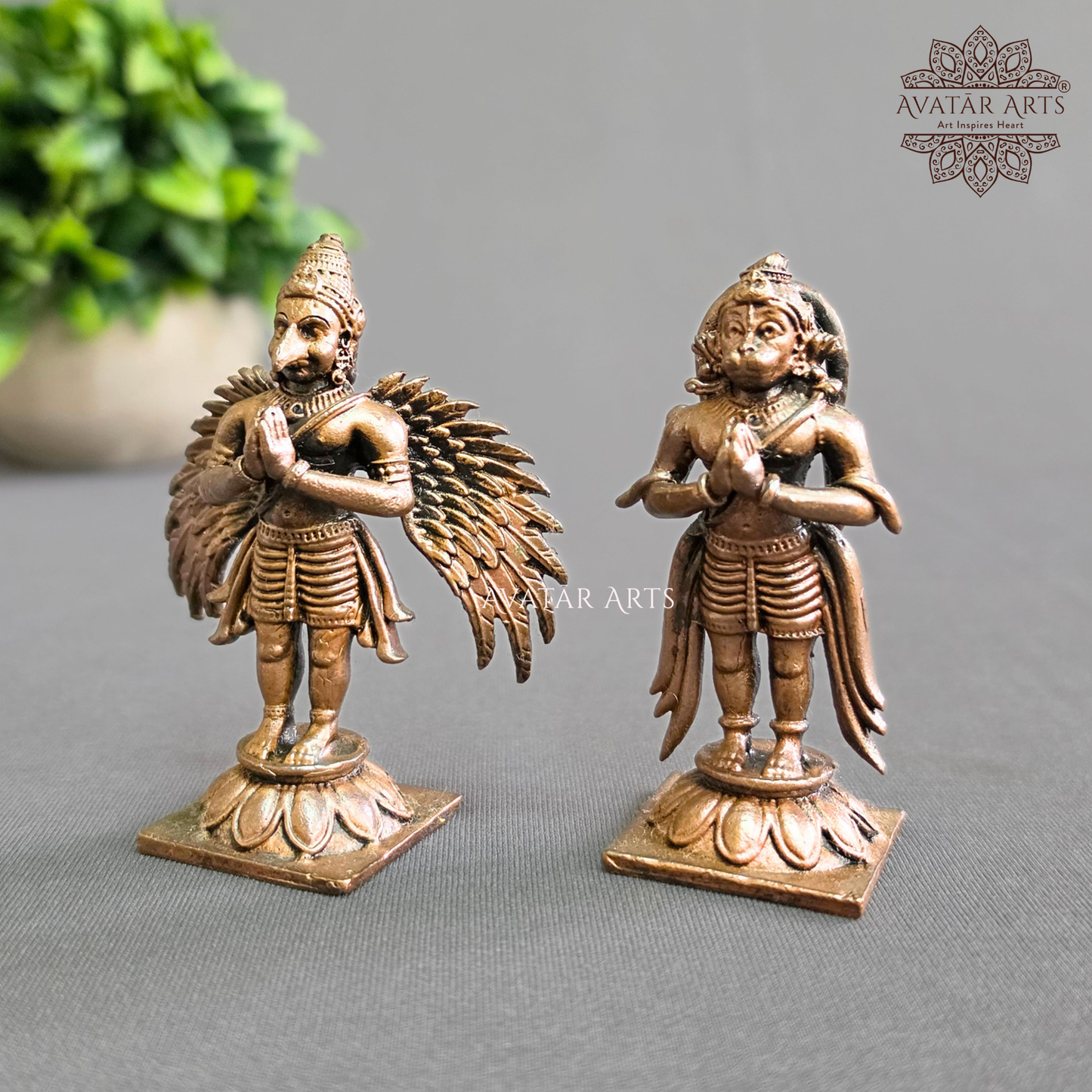 Lord Garuda and Hanuman in Copper