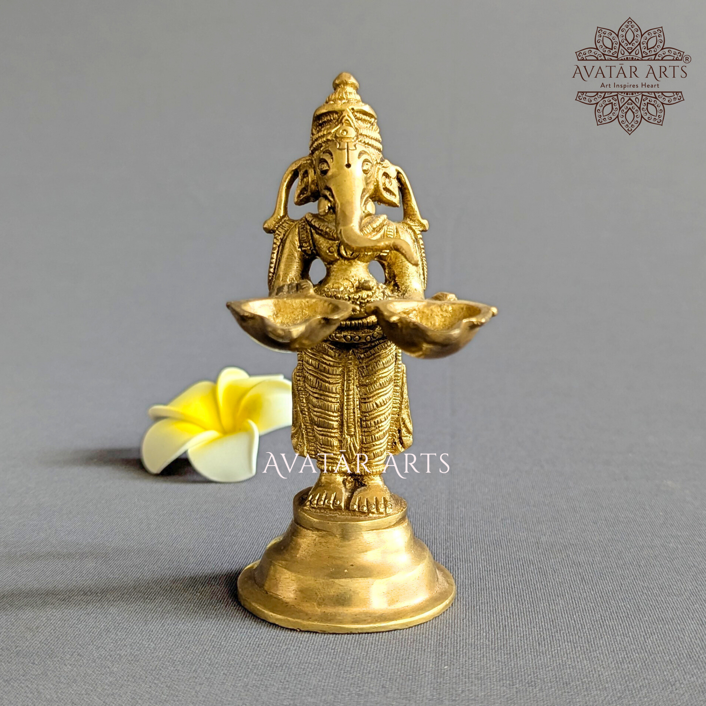 Brass Ganesha Lamp Aarti