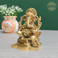 Brass Lord Ganesha Seated On Peeta