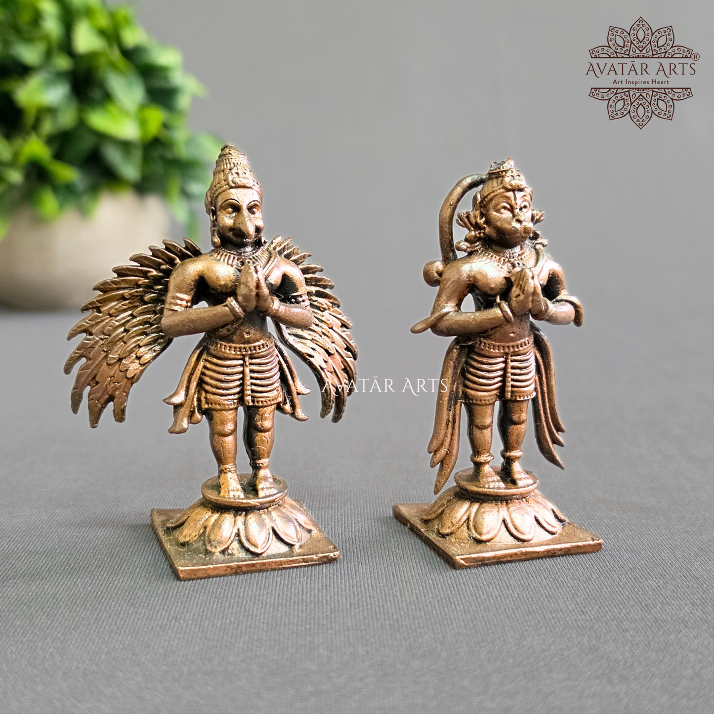 Lord Garuda and Hanuman in Copper