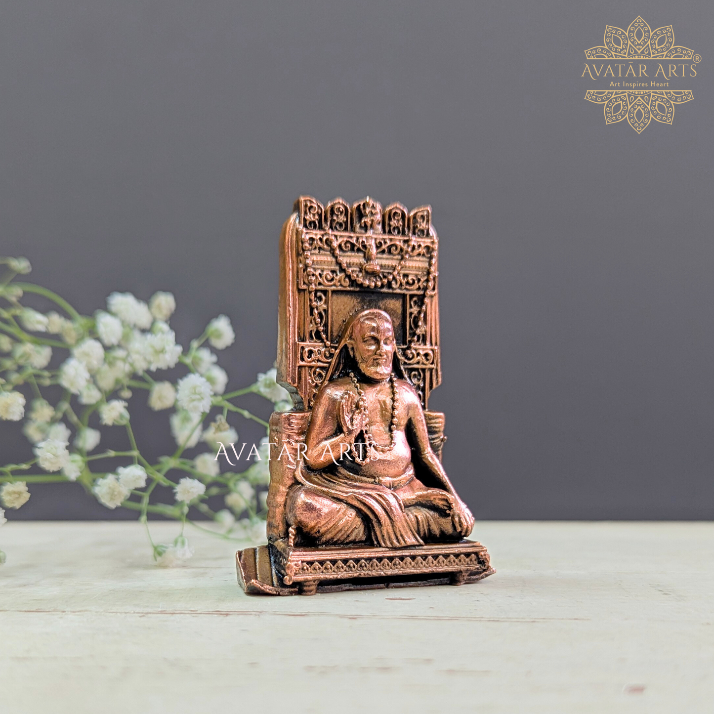 Lord Raghavendra Swamy Statue in Copper