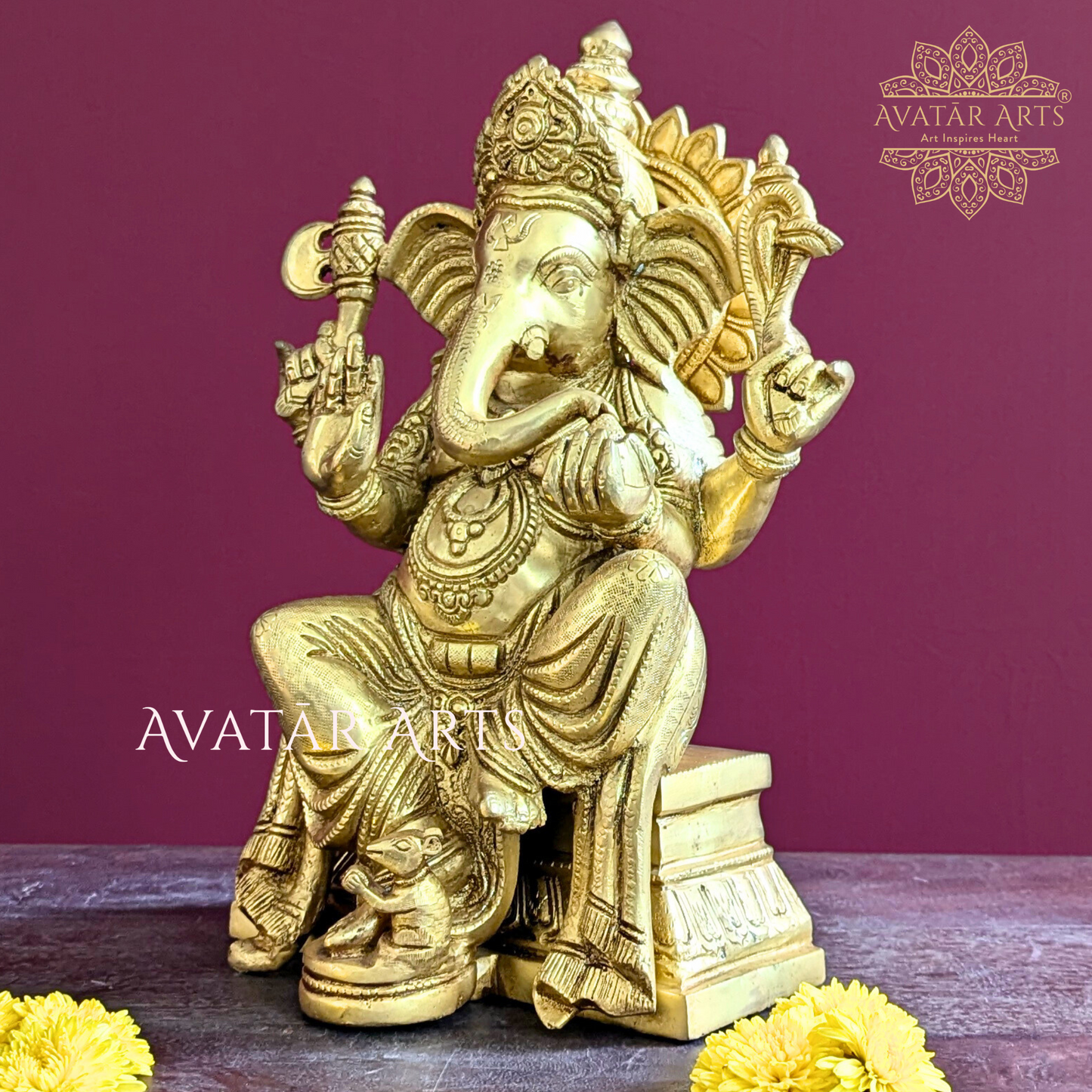 Lord Ganesha Lal Baag Ka Raja Statue in Brass