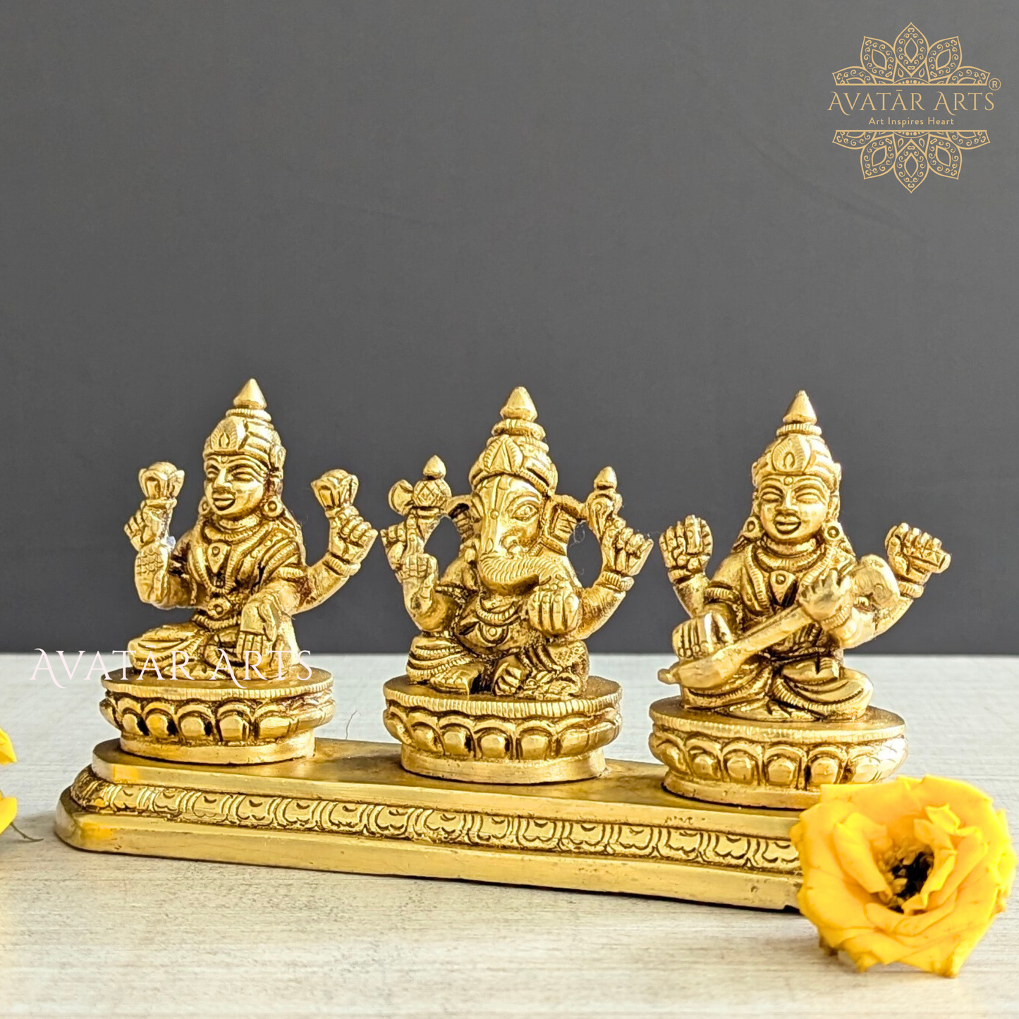 Lord Ganesha, Goddess Lakshmi and Saraswati Together