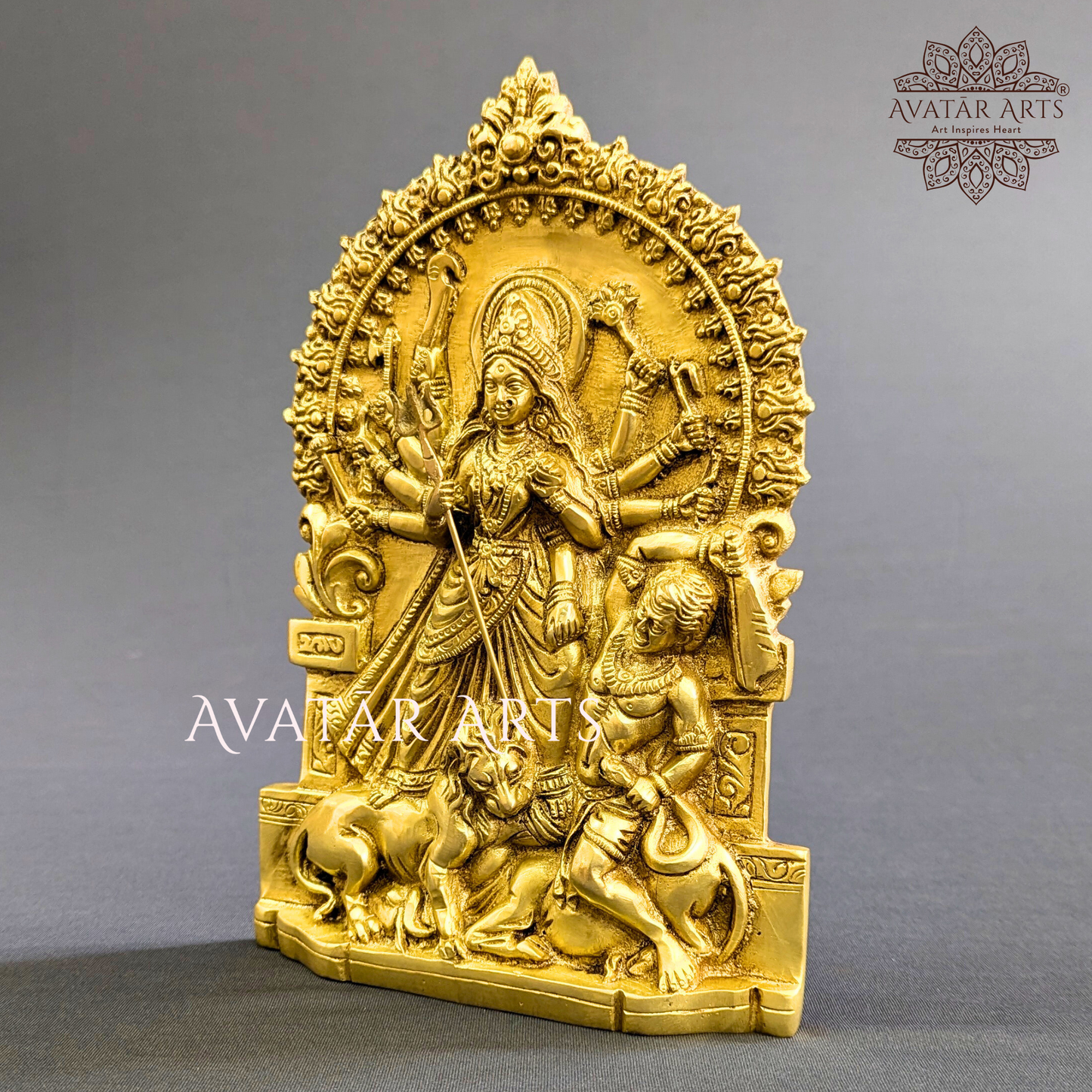 Brass Wall Mounted Goddess Durga