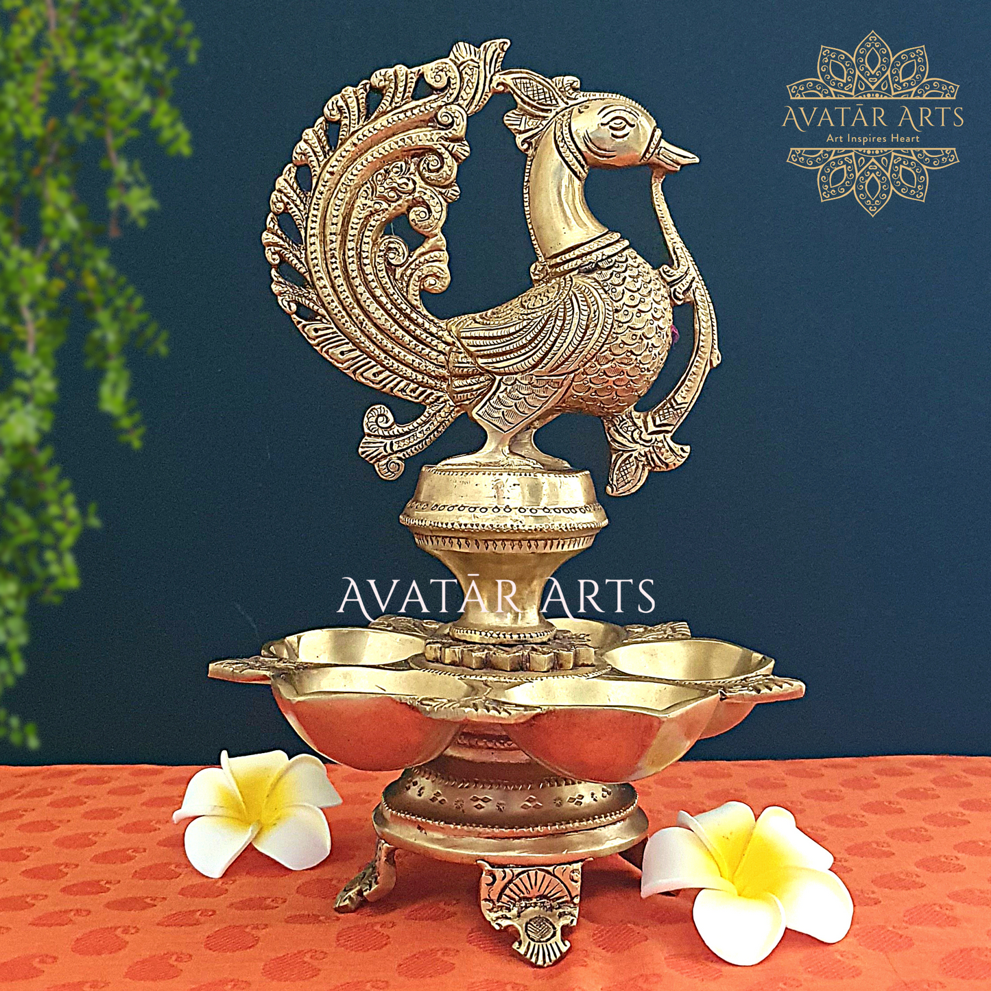 Peacock/Annapakshi 5 wick Oil Lamp