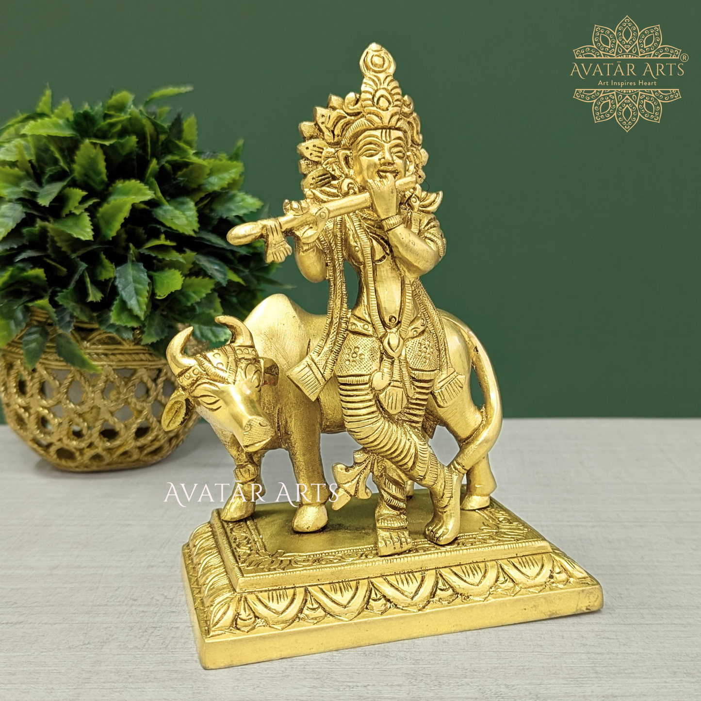 Brass Cow Krishna / Gopal