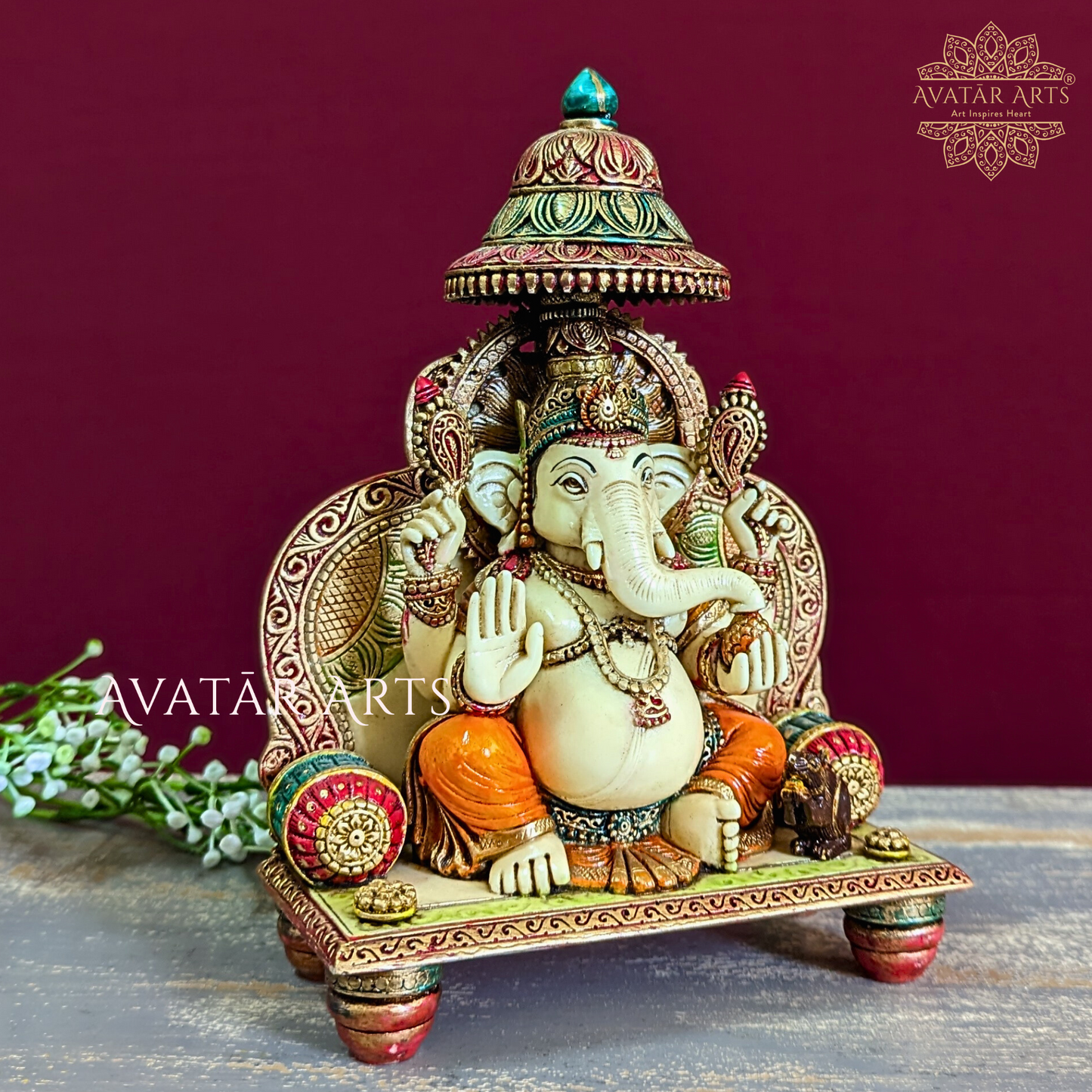 Marble Powder idol of Lord Ganesha