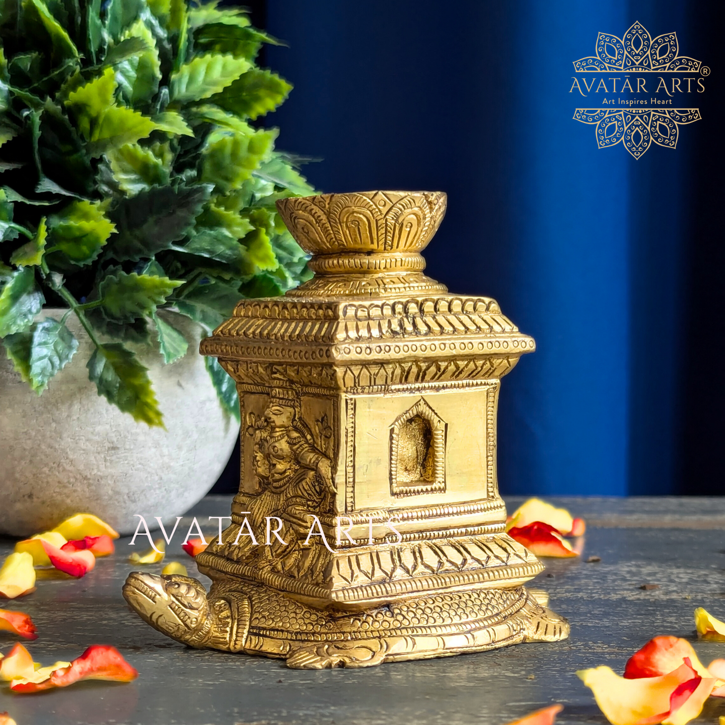 Shaligram Turtle Tulsi Incense Holder / Agarbatti Stand