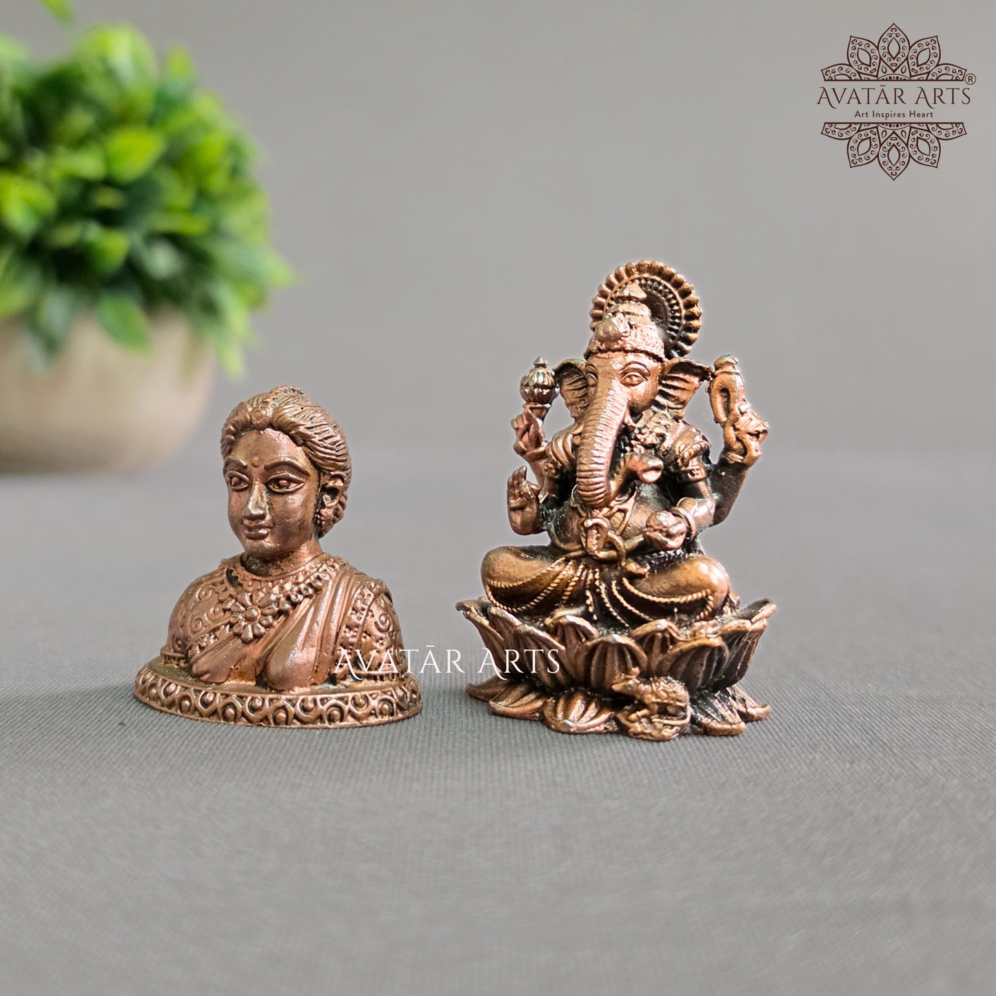 Copper Gowri and Ganesha