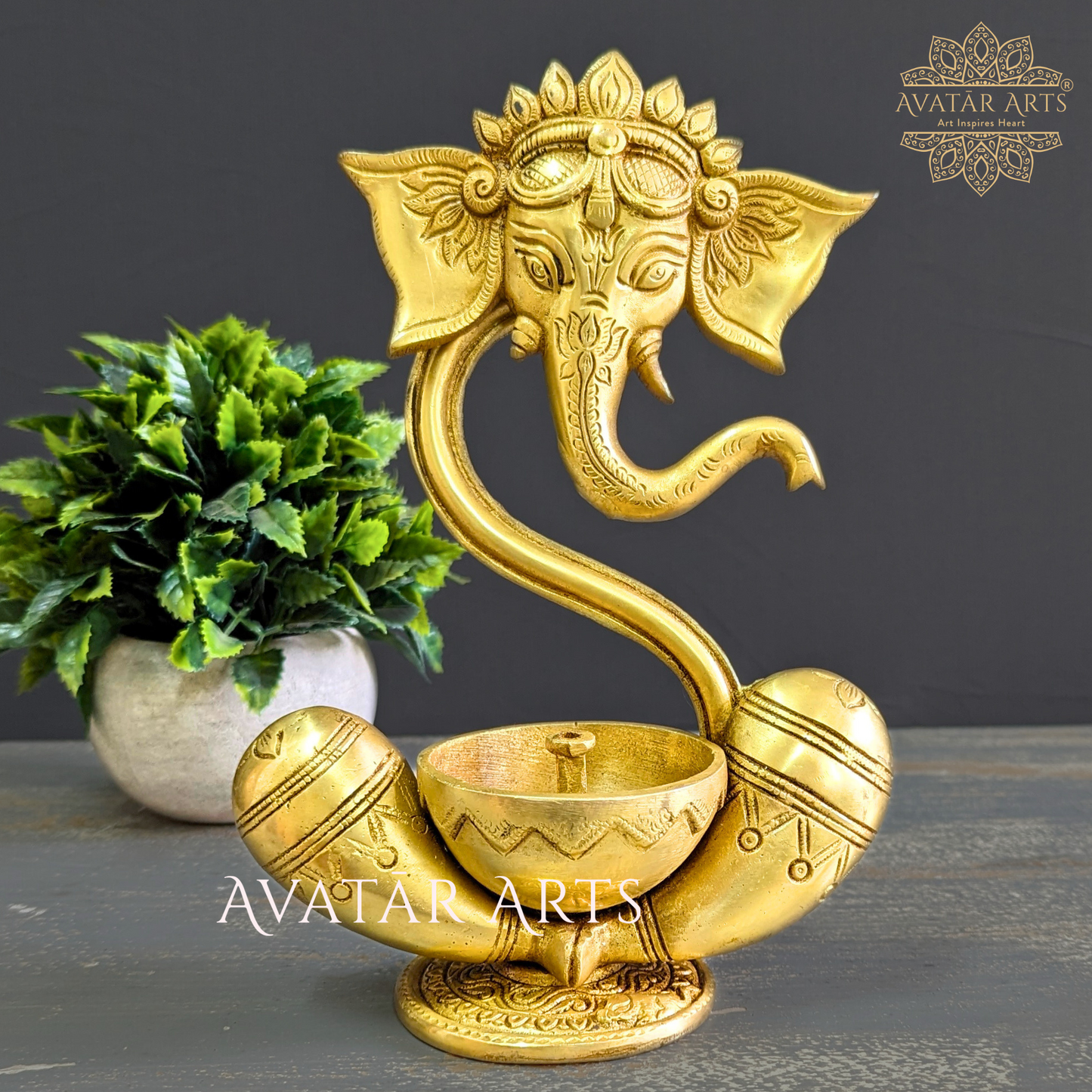 Brass Ganesha Diya