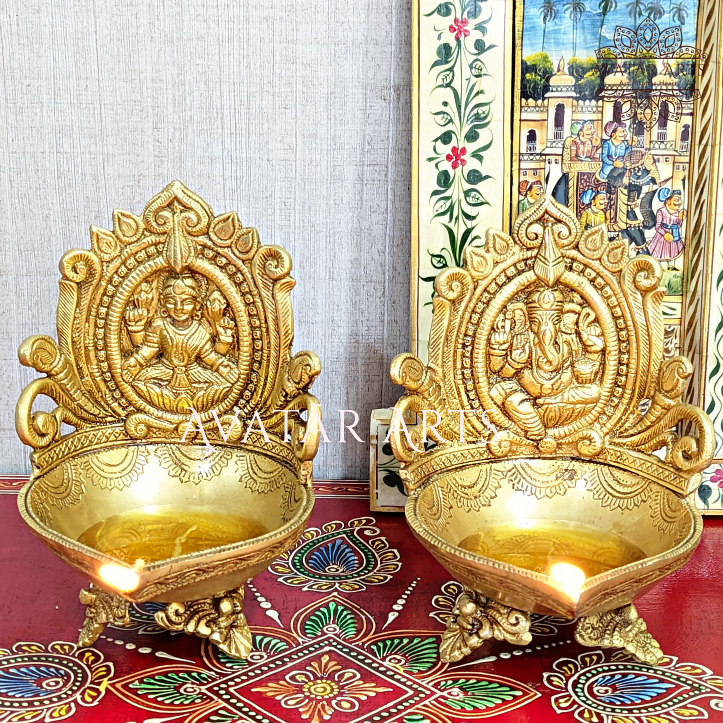 Brass Ganesh Lakshmi Diya