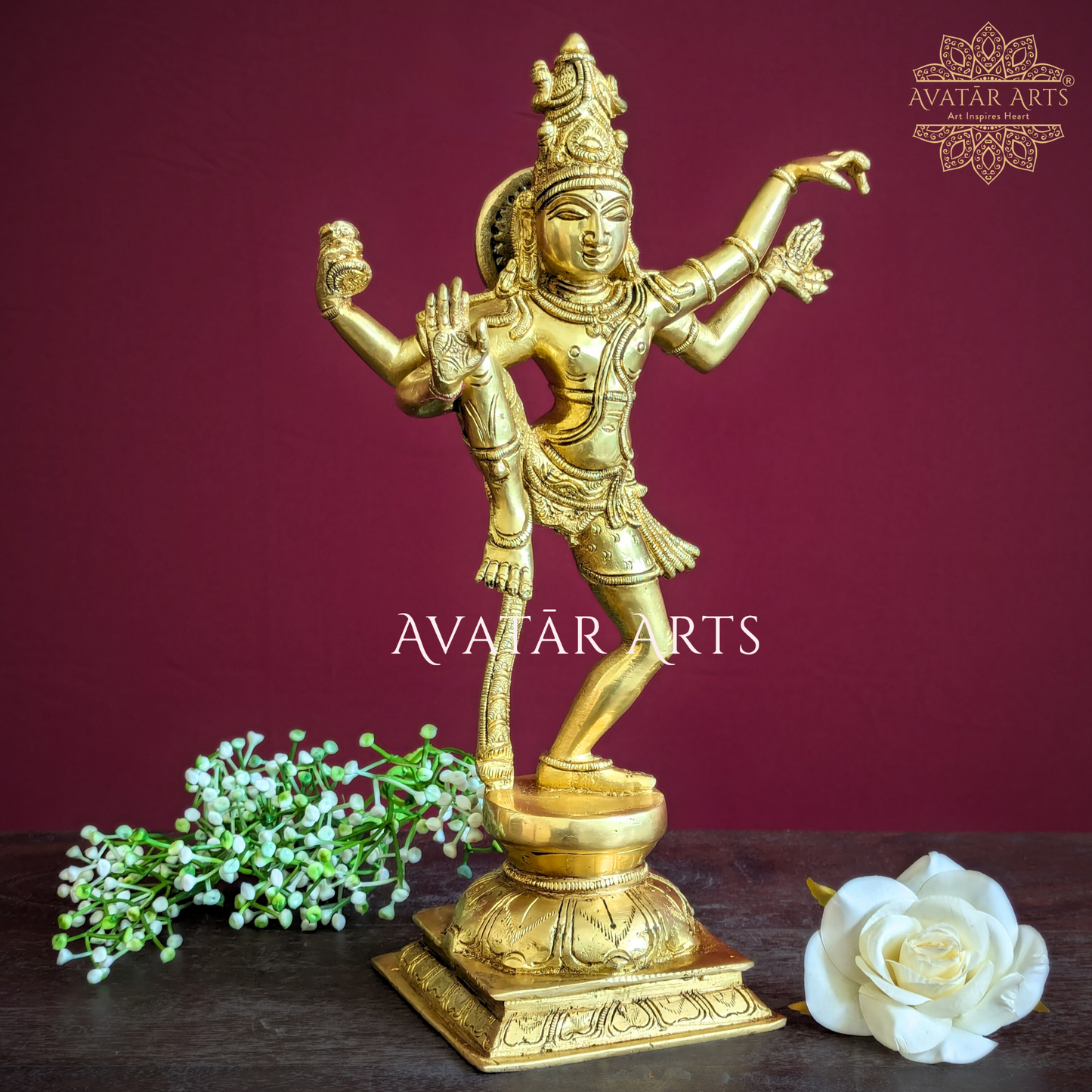 Dancing Lord Shiva Statue in Brass