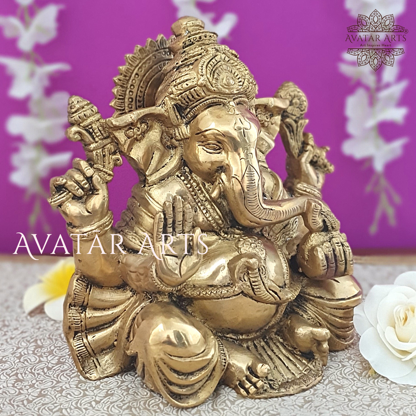 Lord Ganesha Statue In Brass For Home Temple