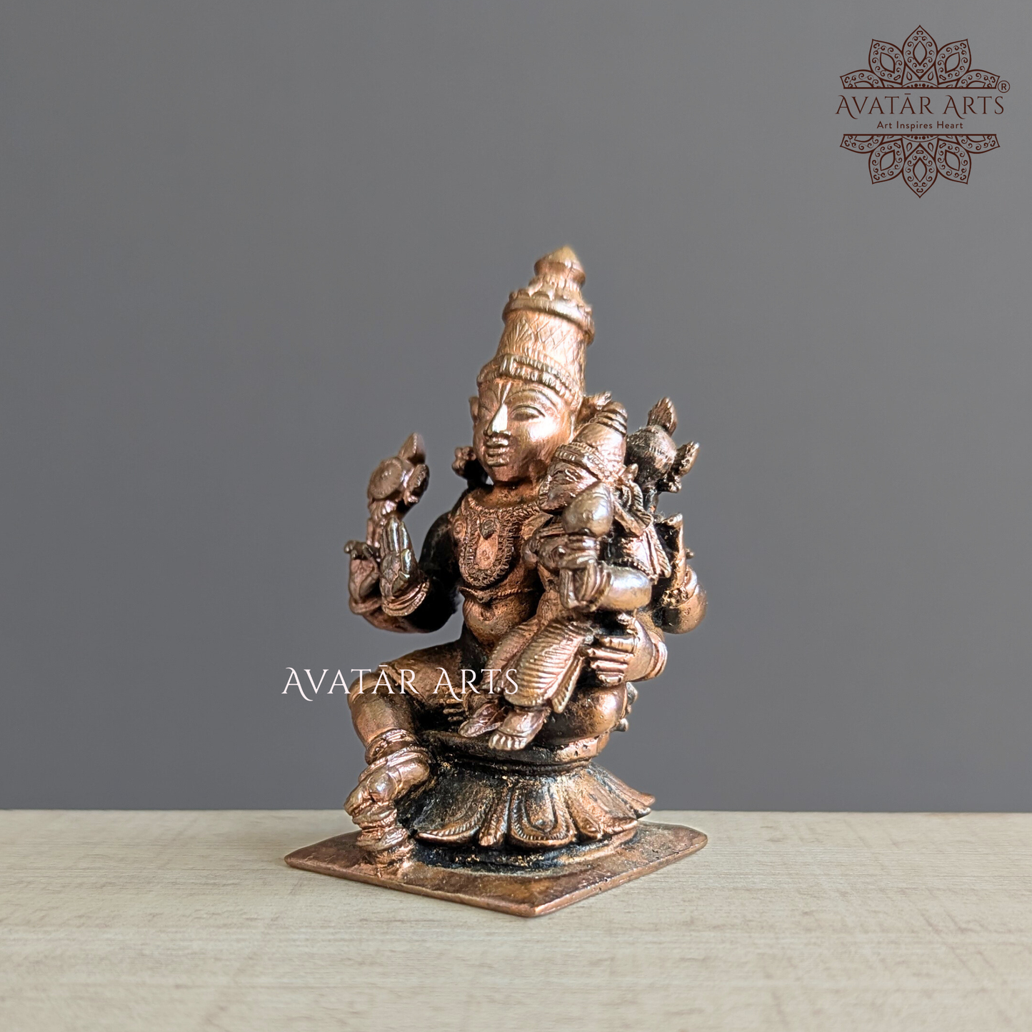 Copper Lord Vishnu with Goddess lakshmi