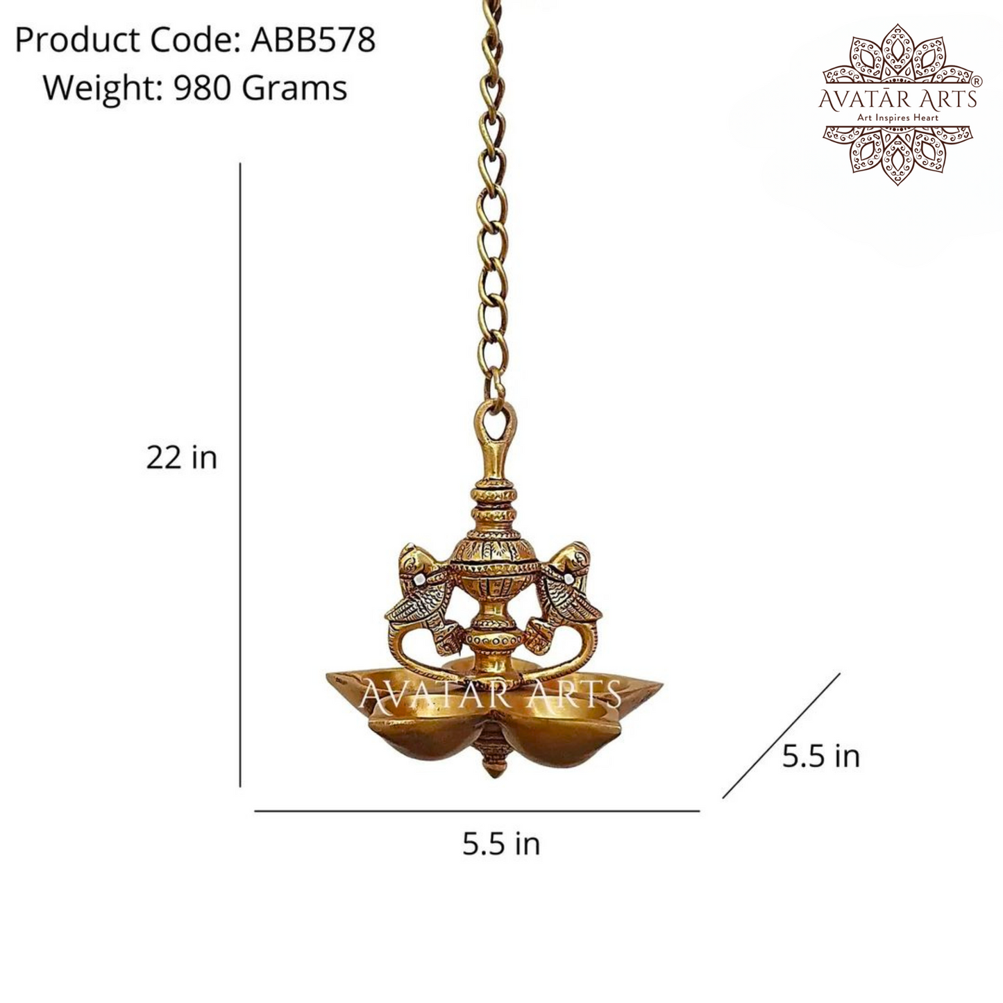 Brass Hanging Lamp / Diya