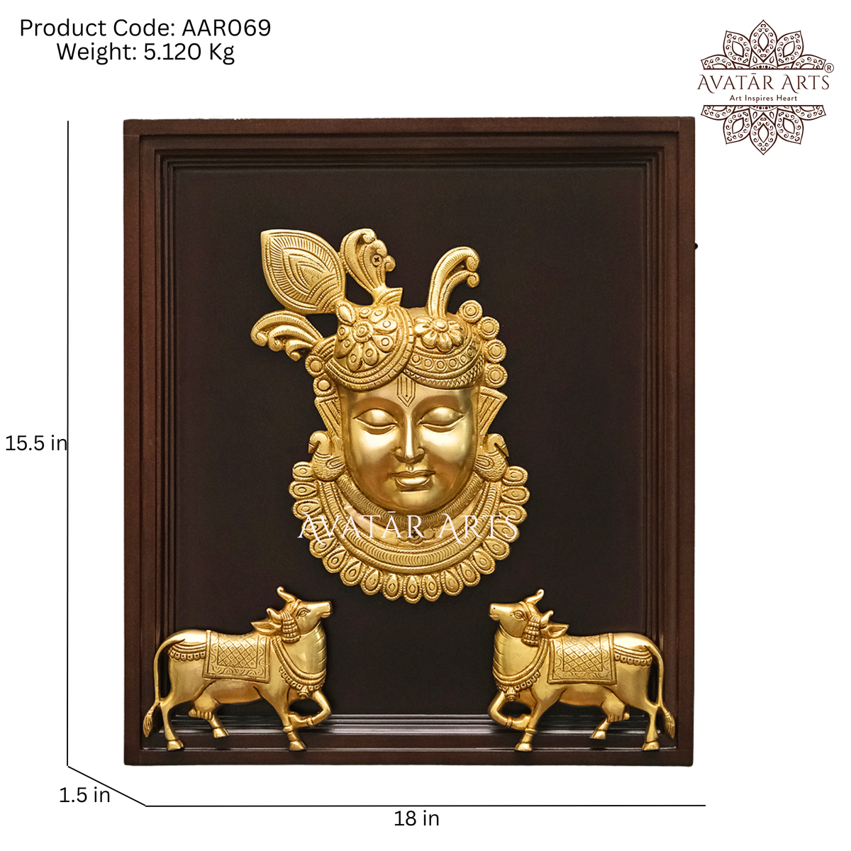 Shreenath ji with Surabhi Cows Wall frame