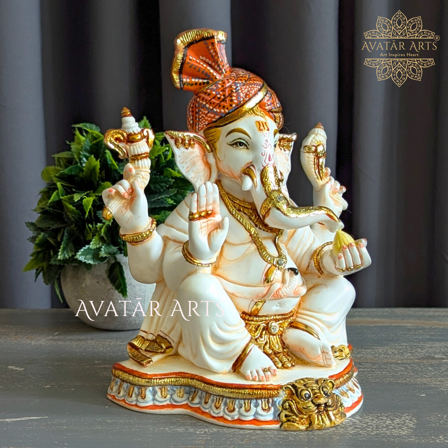 Lord Ganesha Idol in Up Culture Marble