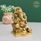 Brass Lord Ganesha Seated On Peeta