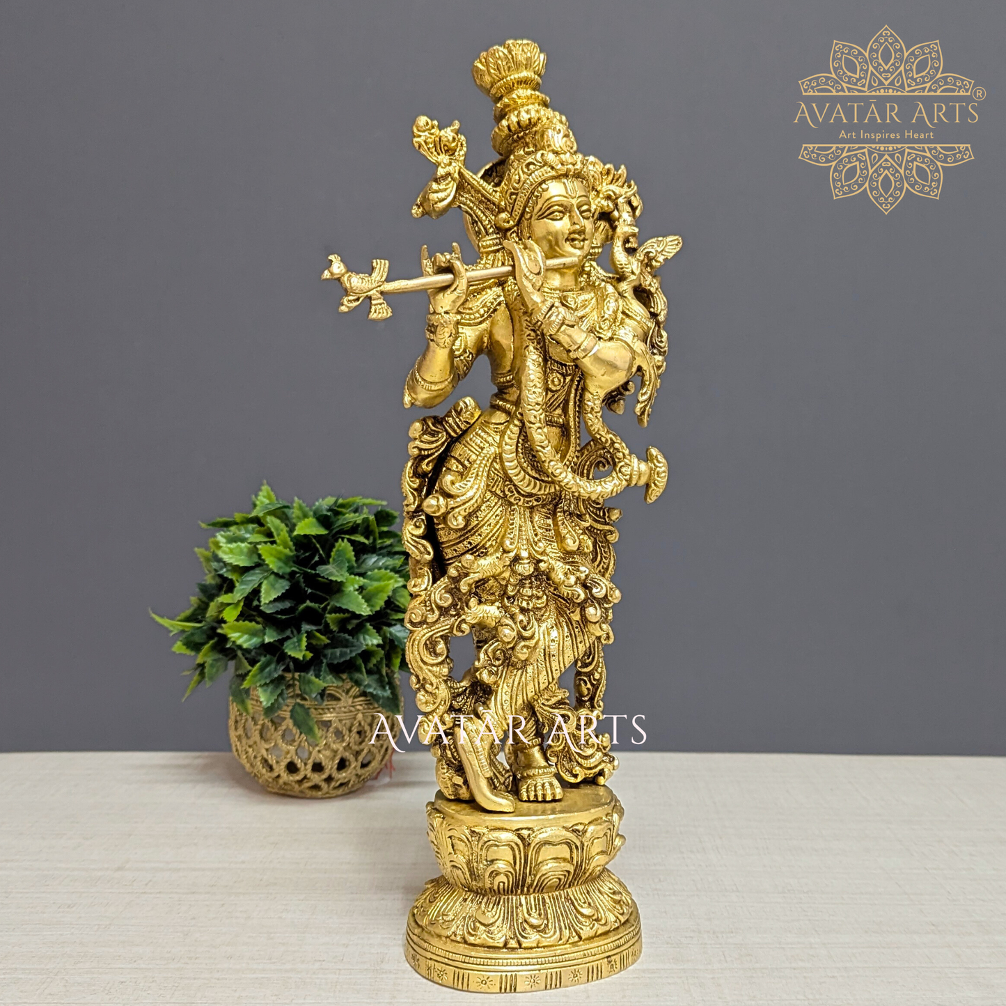 Brass Lord Krishna Statue for Daily Pooja