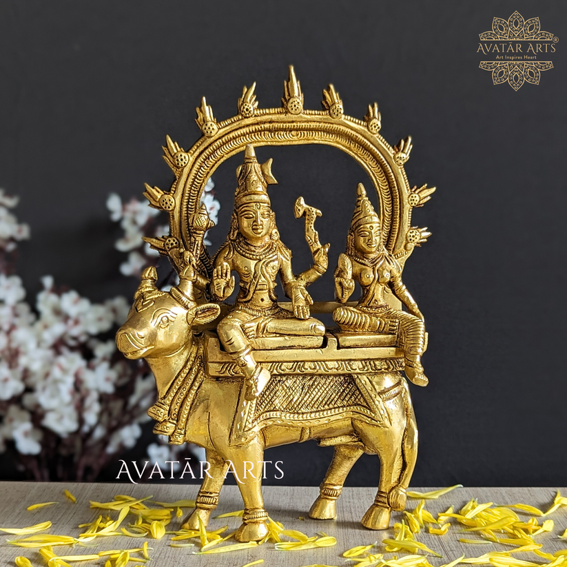 Nandi with Shiva and Parvati – Avatar Arts