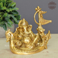 Brass Lord Ganesha Sailing on Boat