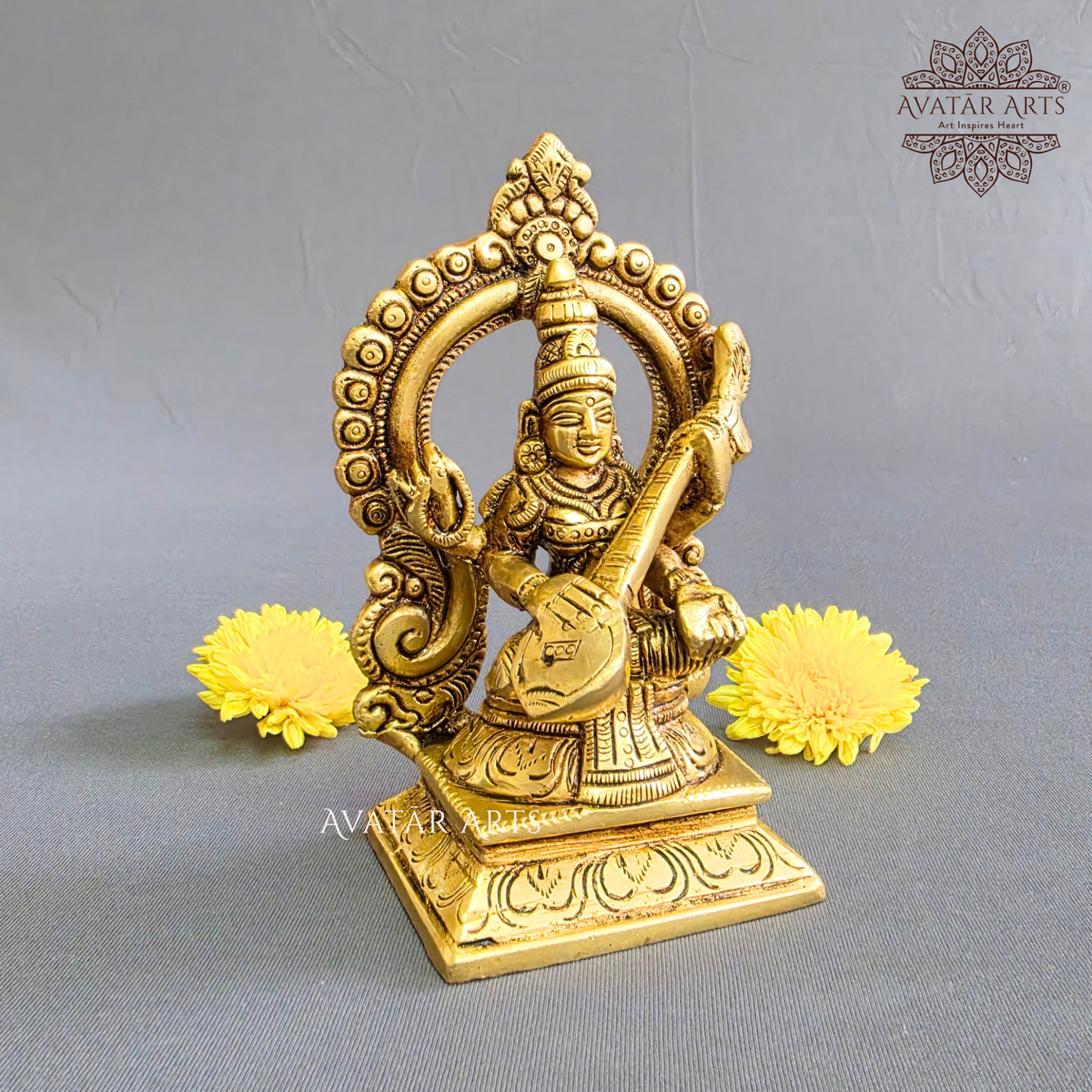 Brass Goddess Saraswati