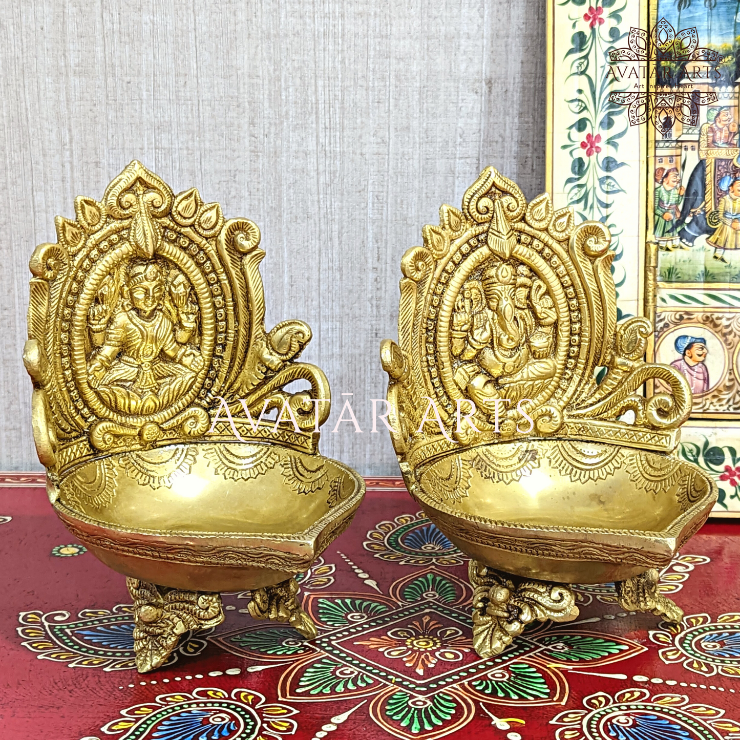 Brass Ganesh Lakshmi Diya