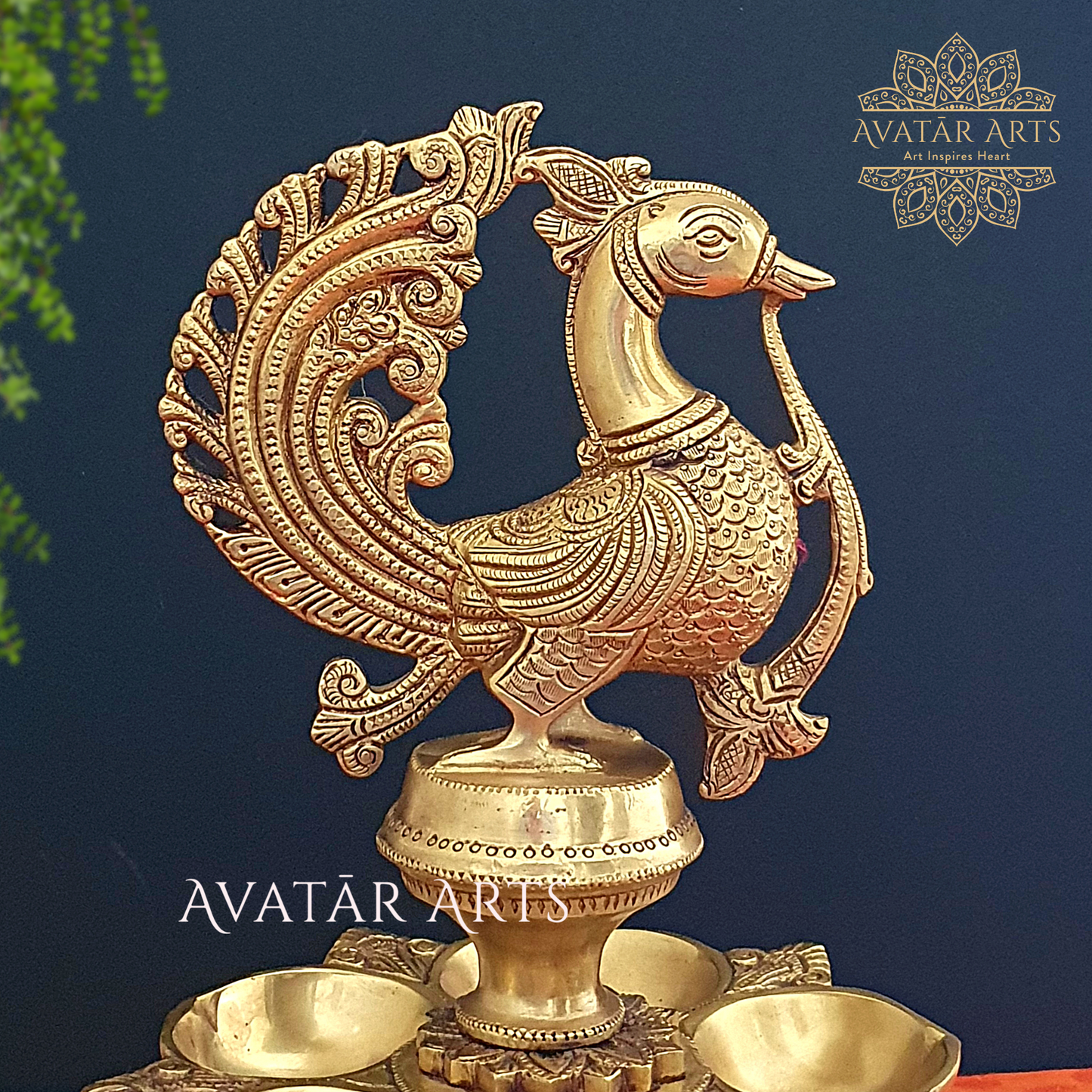 Peacock/Annapakshi 5 wick Oil Lamp