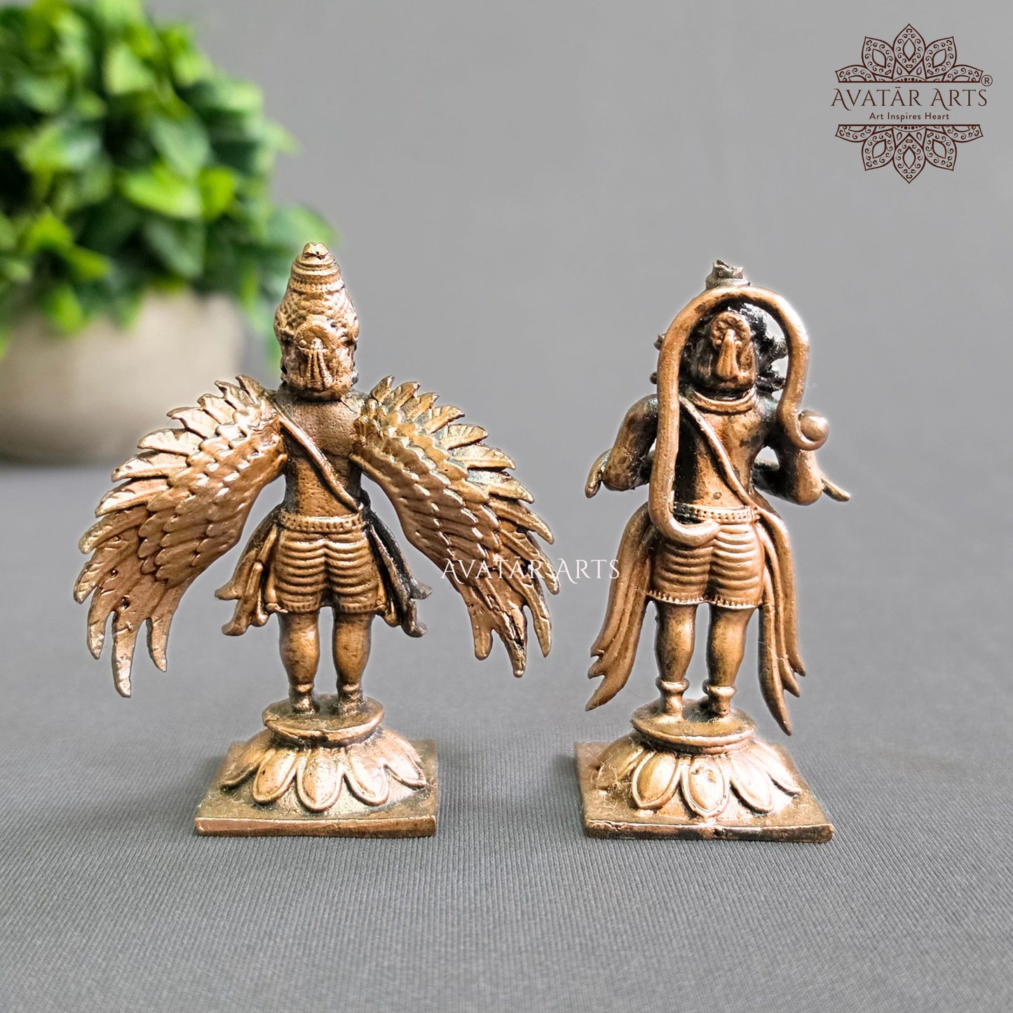 Lord Garuda and Hanuman in Copper