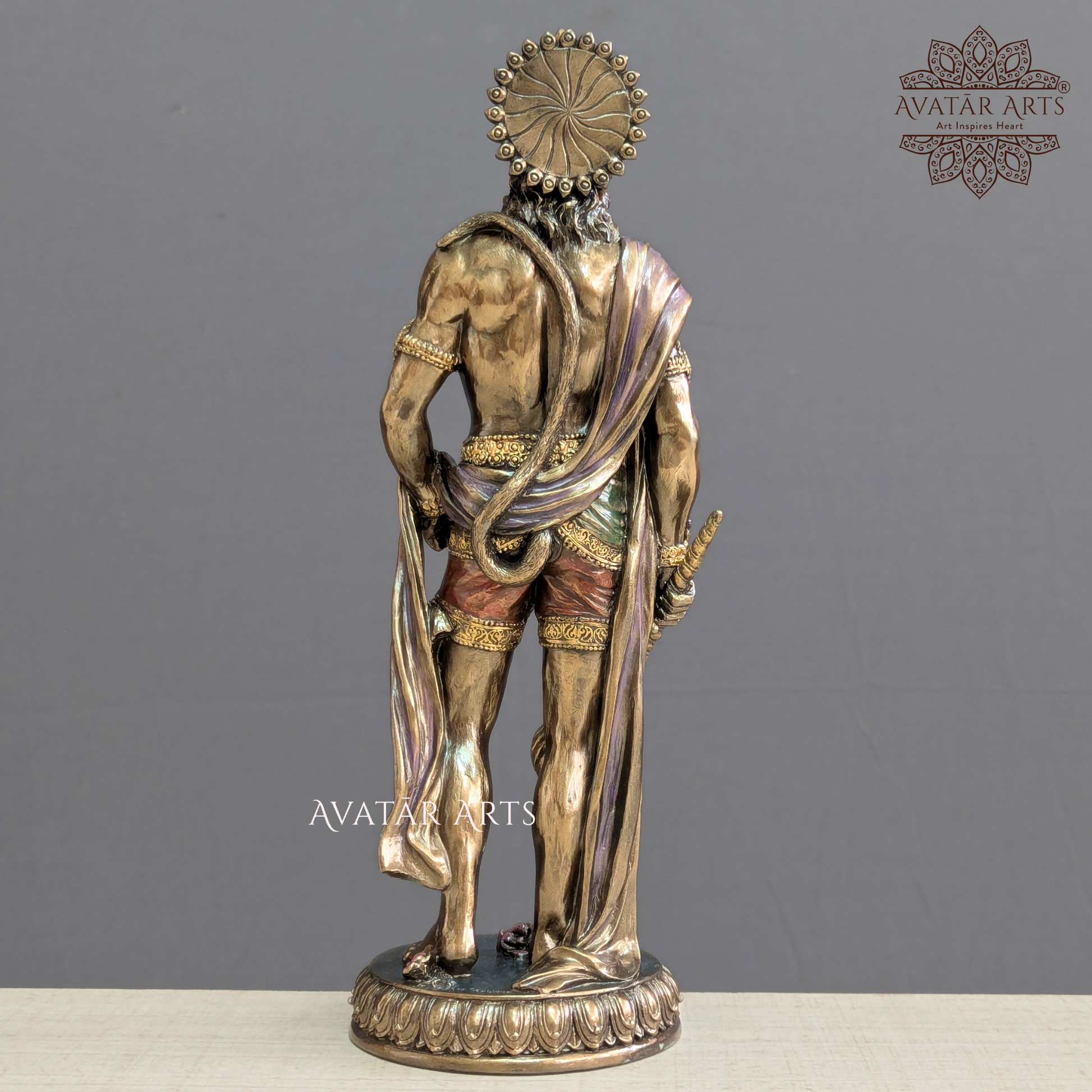 Back view of Brass Hanuman Statue