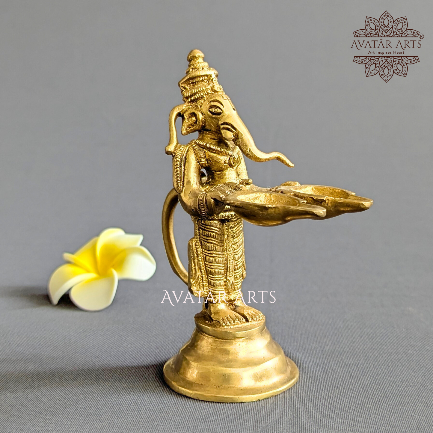 Brass Ganesha Lamp Aarti