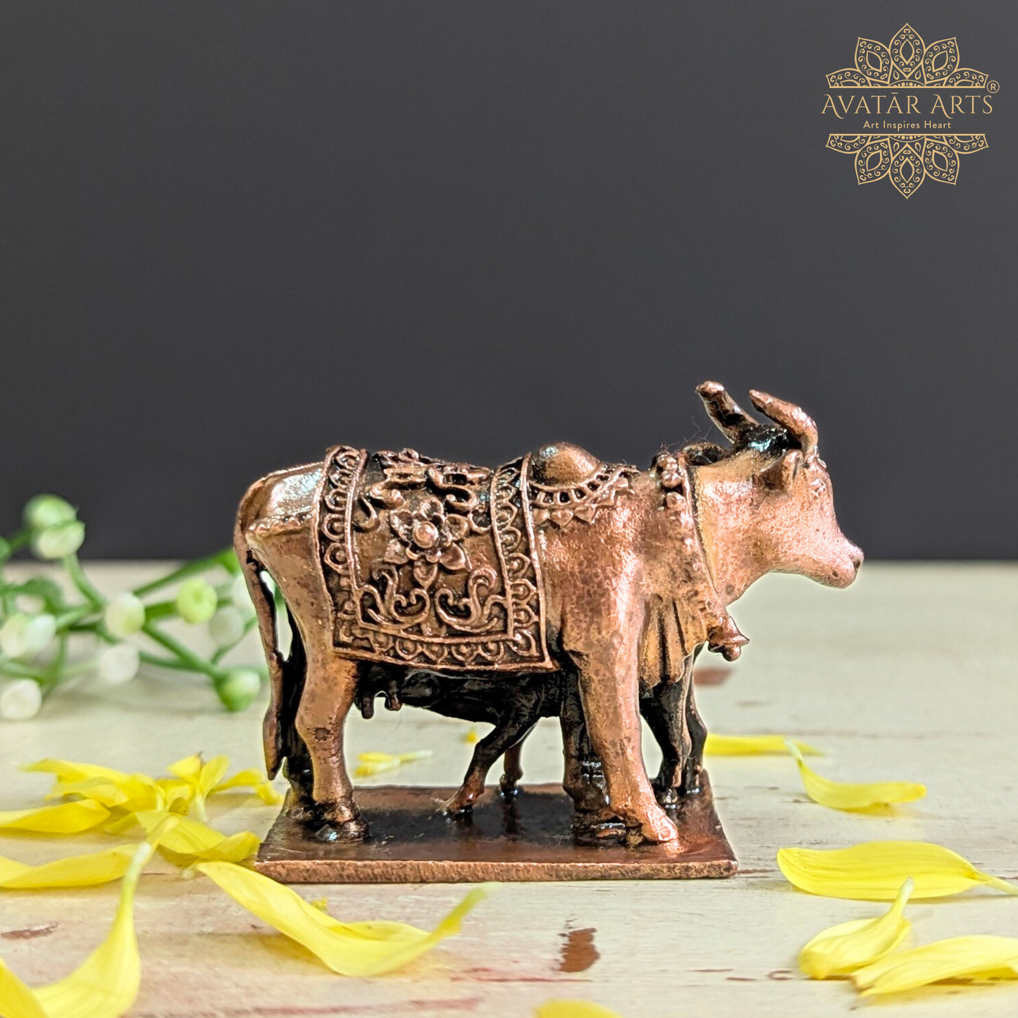 Copper Cow & Calf / Kamdhenu