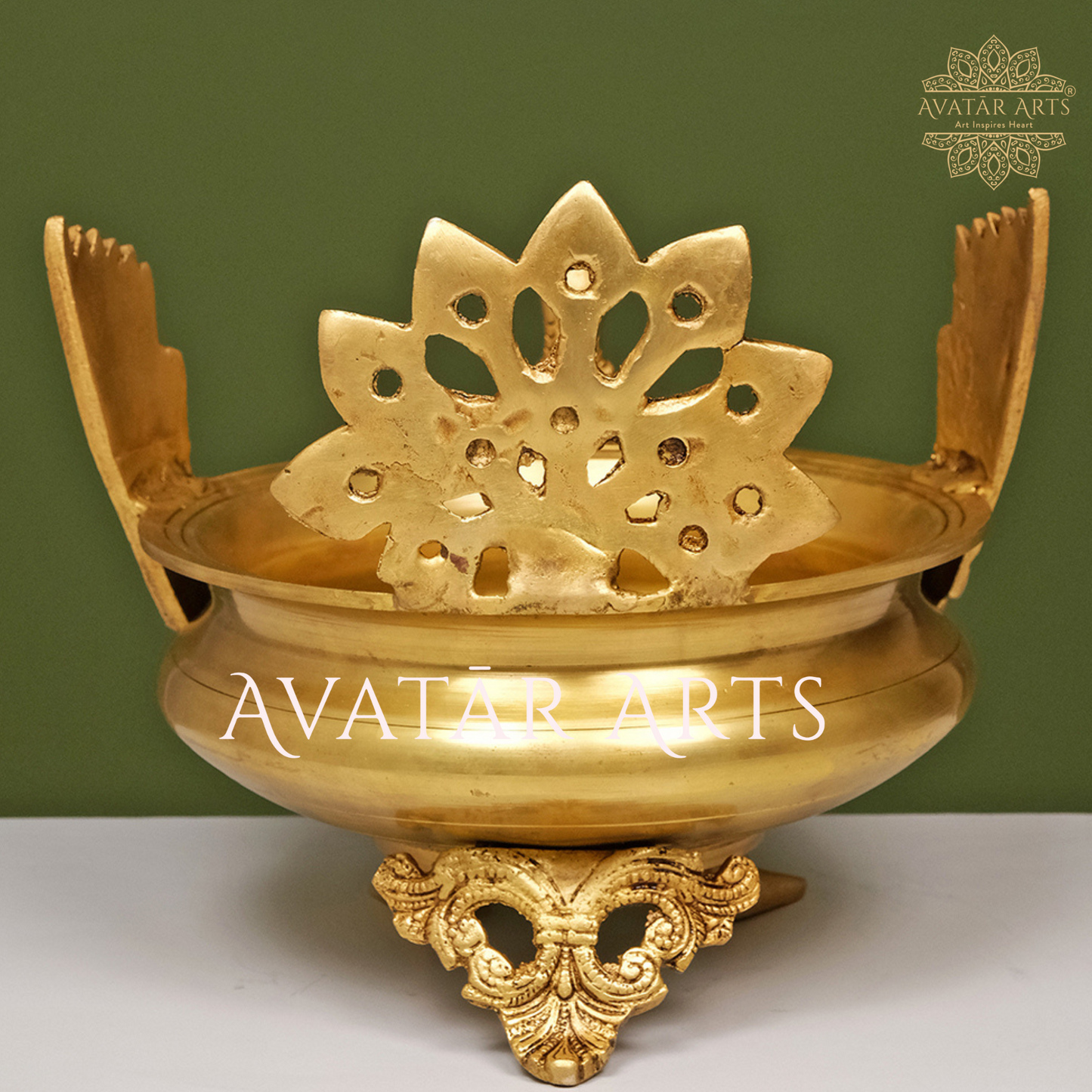 Peacock Urli Bowl in Brass