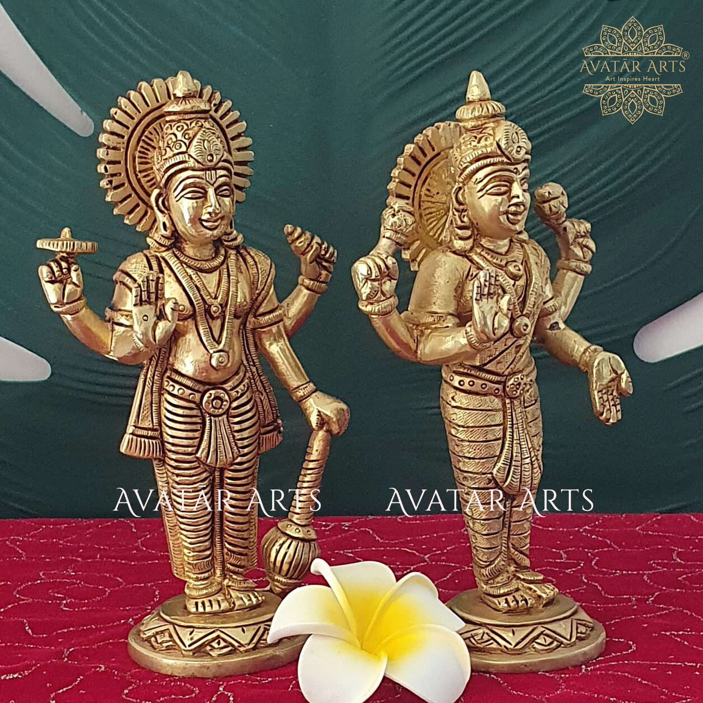 Brass Lord Vishnu And Goddess Lakshmi For Home Temple