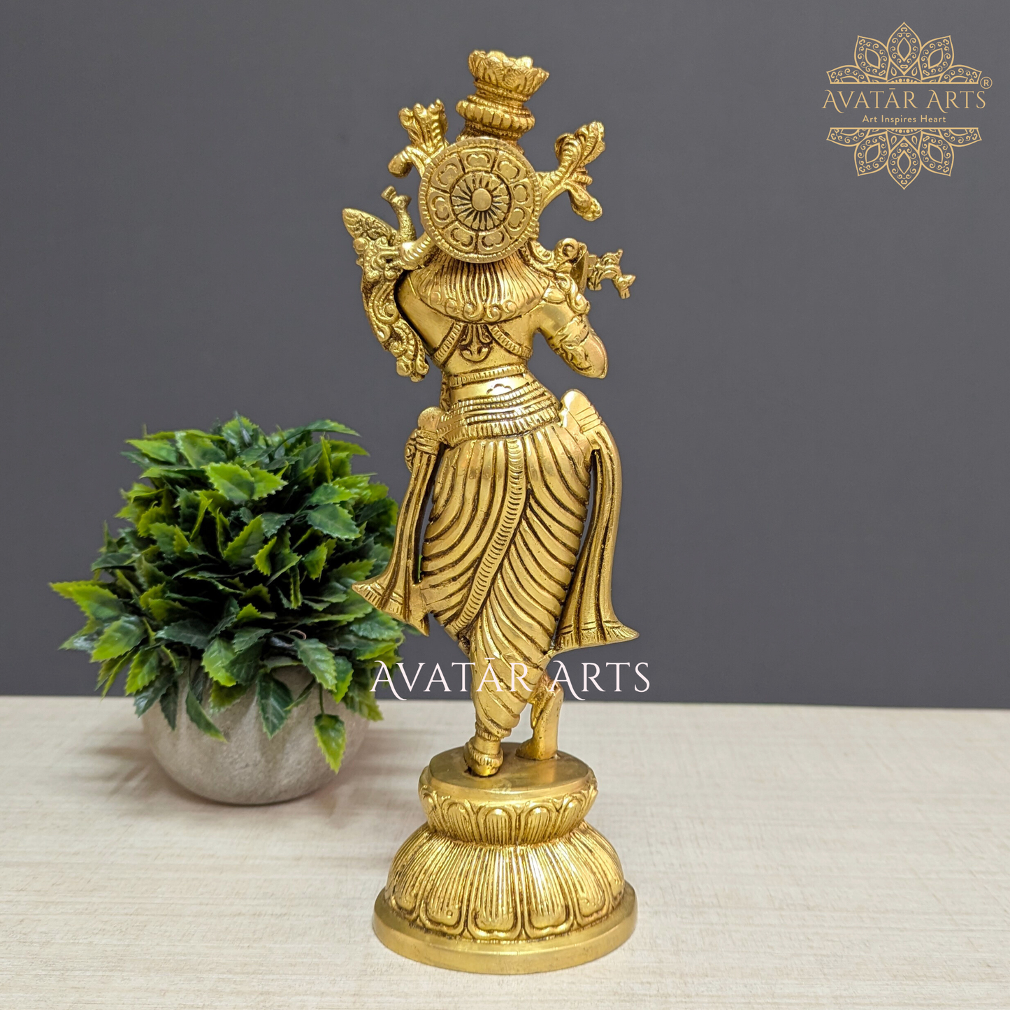 Brass Lord Krishna Statue