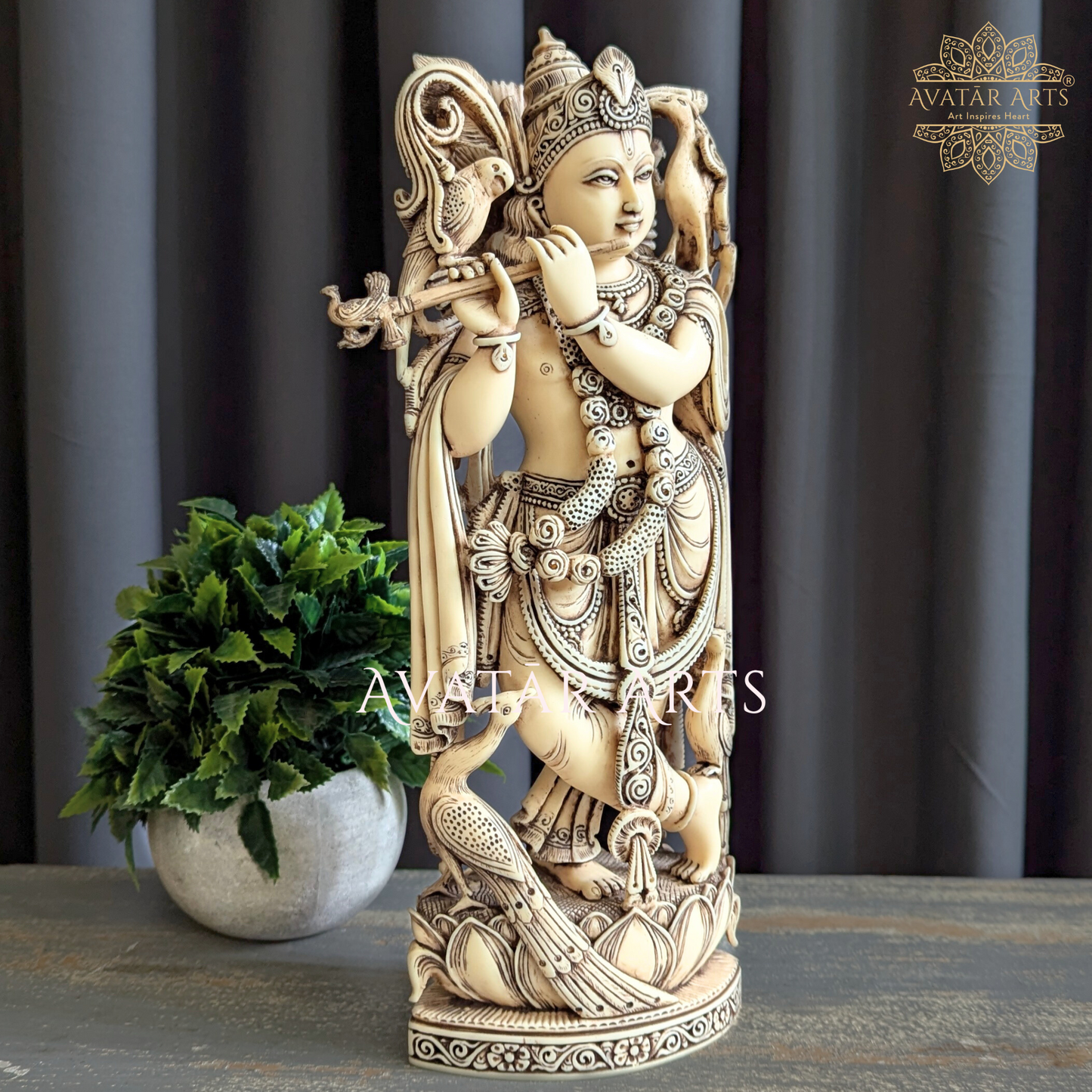 Lord Krishna Statue in Marble Powder