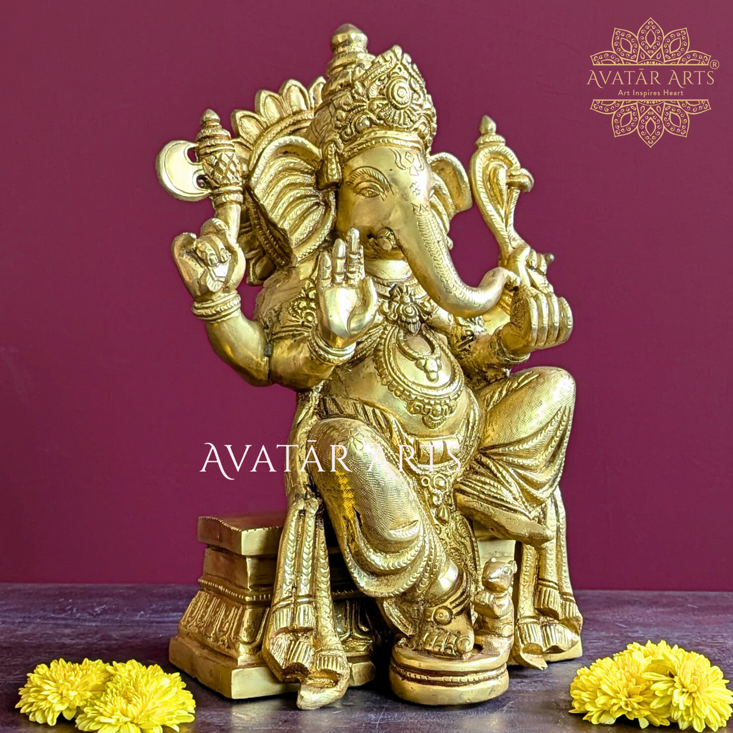 Lord Ganesha Lal Baag Ka Raja Statue in Brass