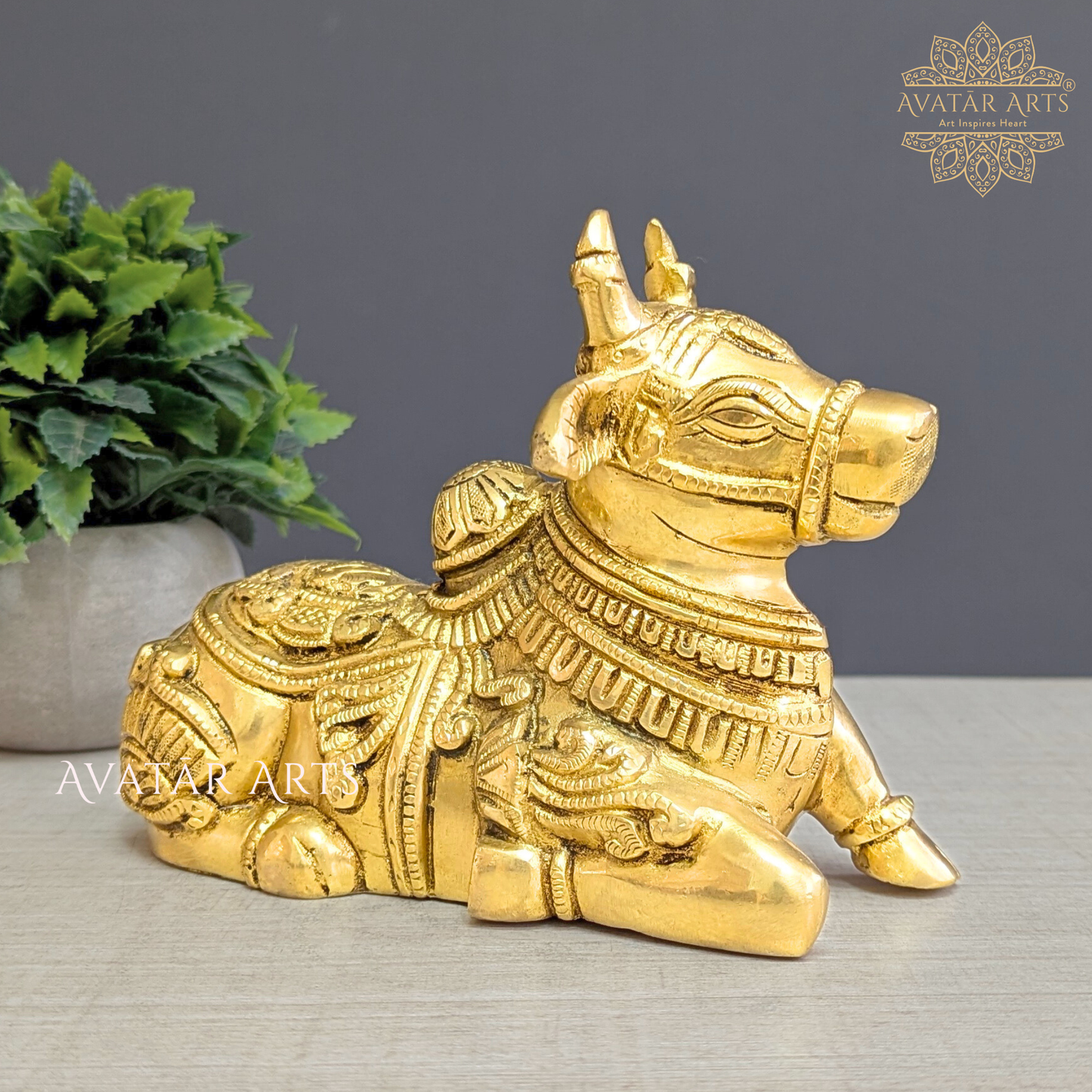 Nandi Statue in Brass