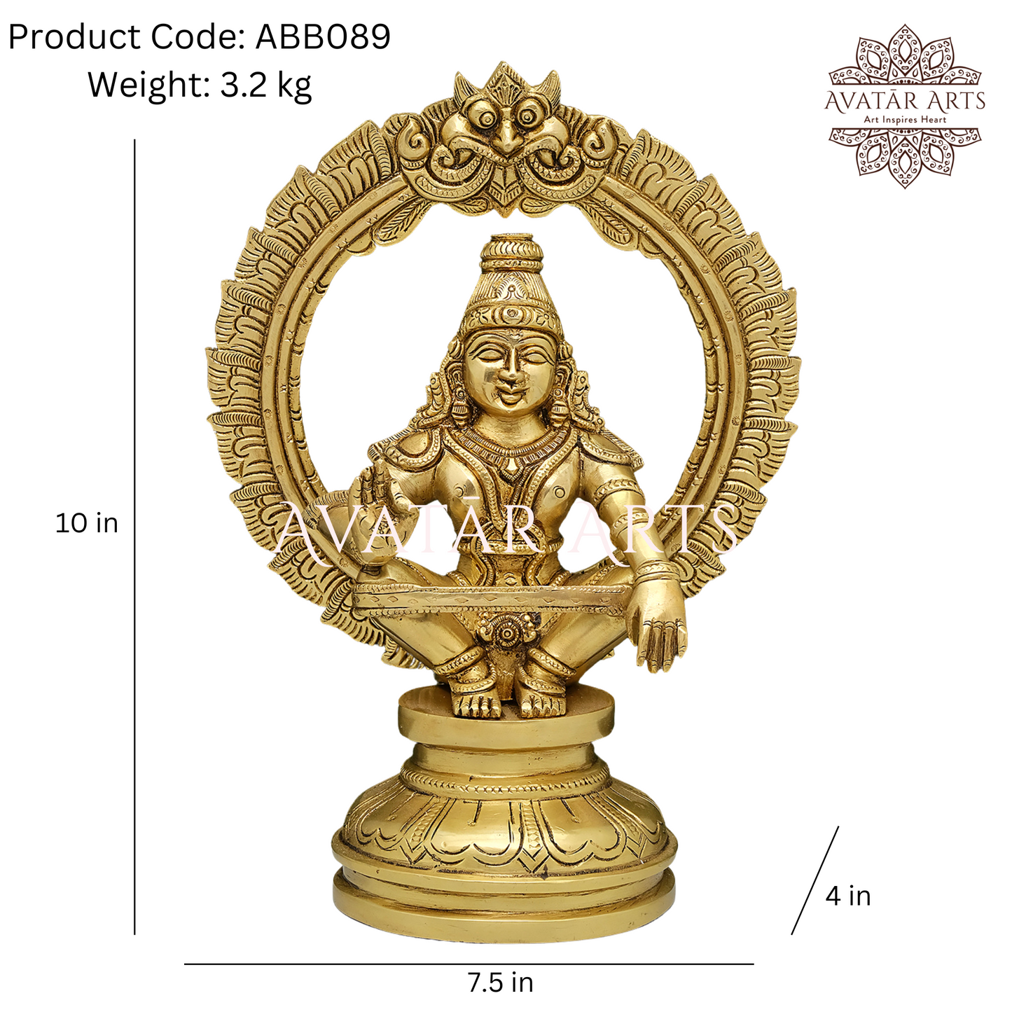 Lord Ayyappa Statue in Brass