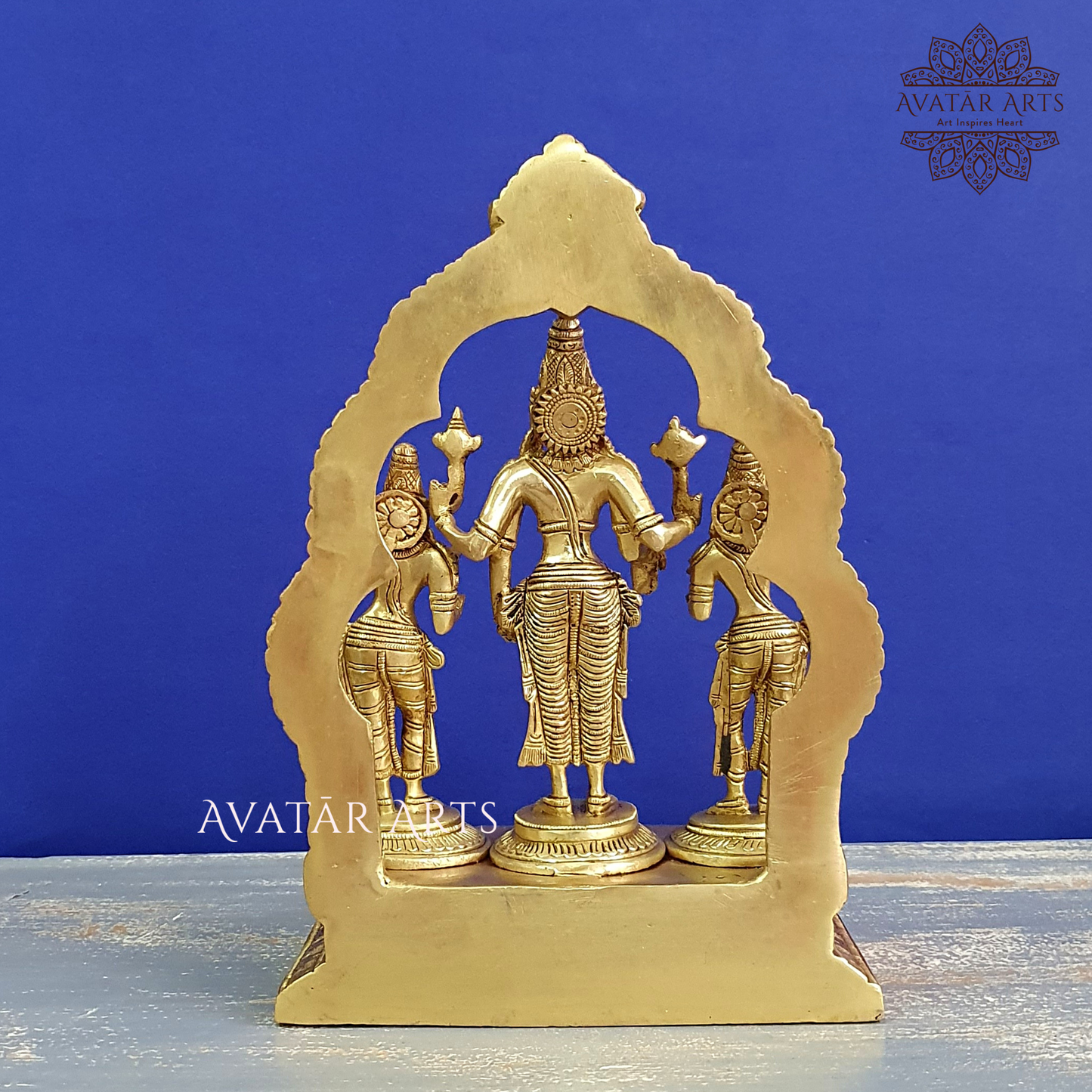 Brass Lord Venkateshwara With Shridevi and Bhudevi