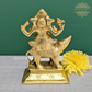 Brass Lord Ganesha Sitting on Mooshak