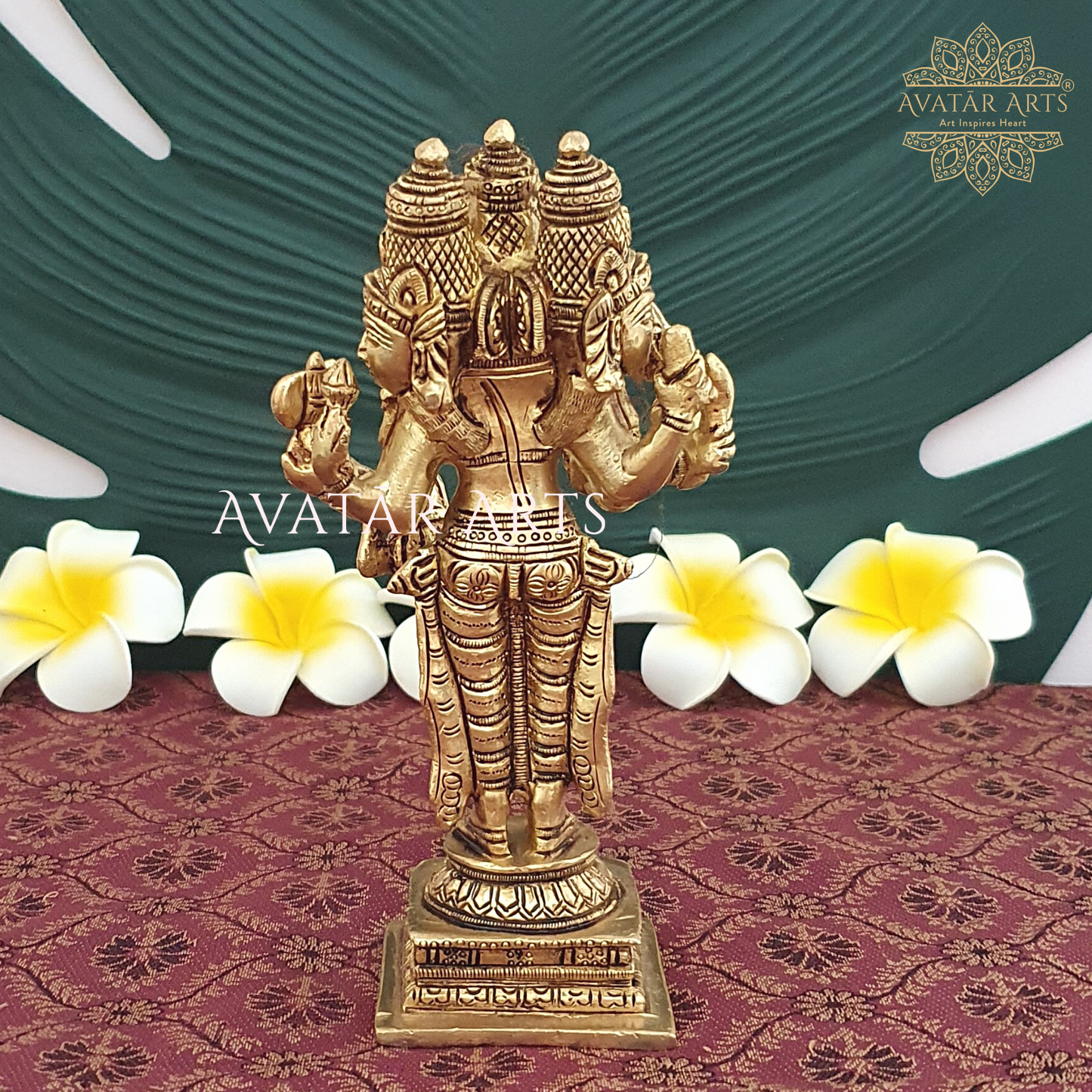 Brass Trimurti Brahma, Vishnu, Mahesh For Home Temple