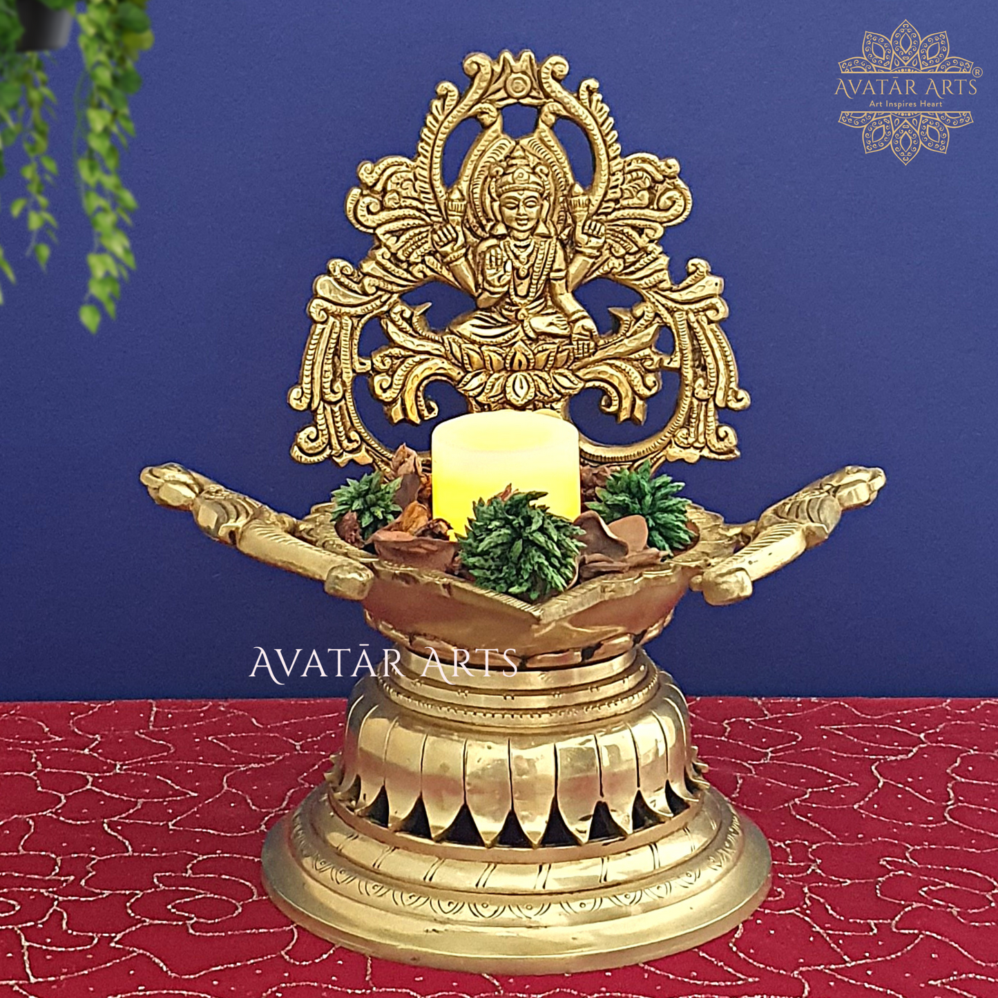 Brass Ganesh Lakshmi Oil Lamp