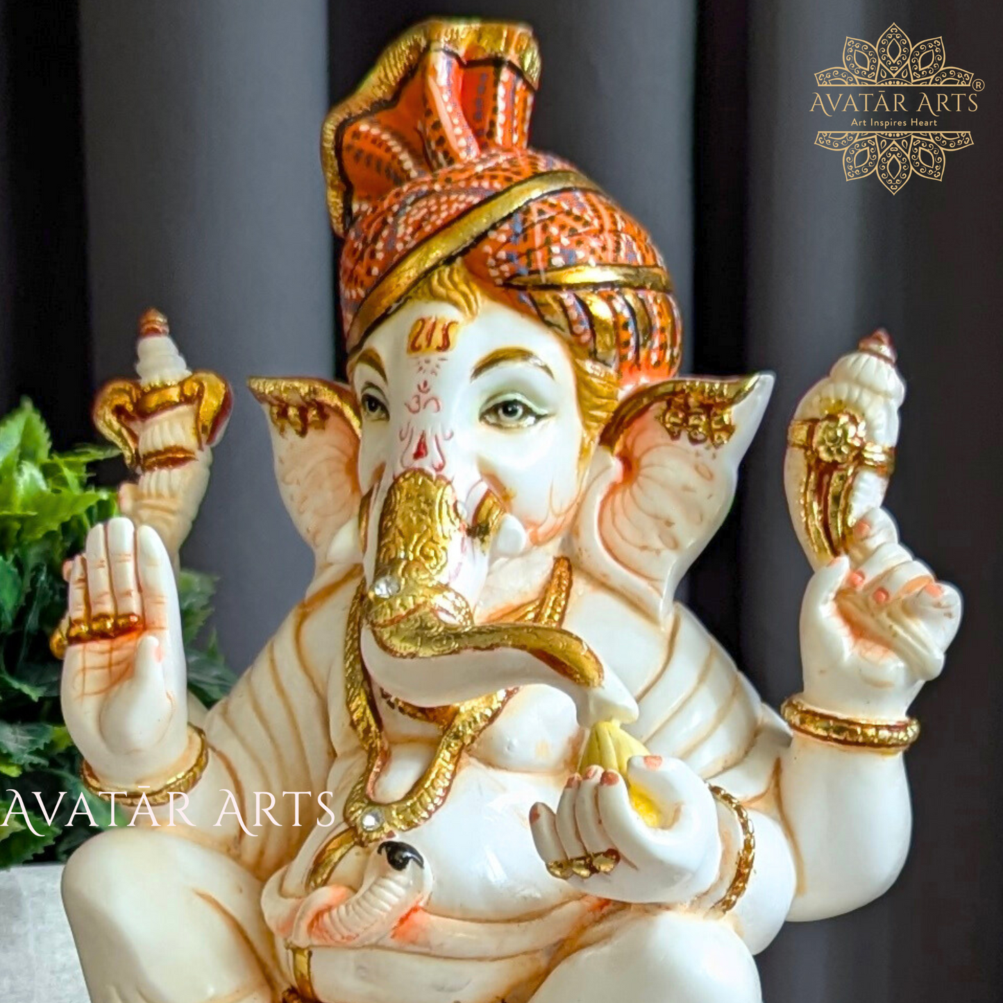 Lord Ganesha Idol in Up Culture Marble