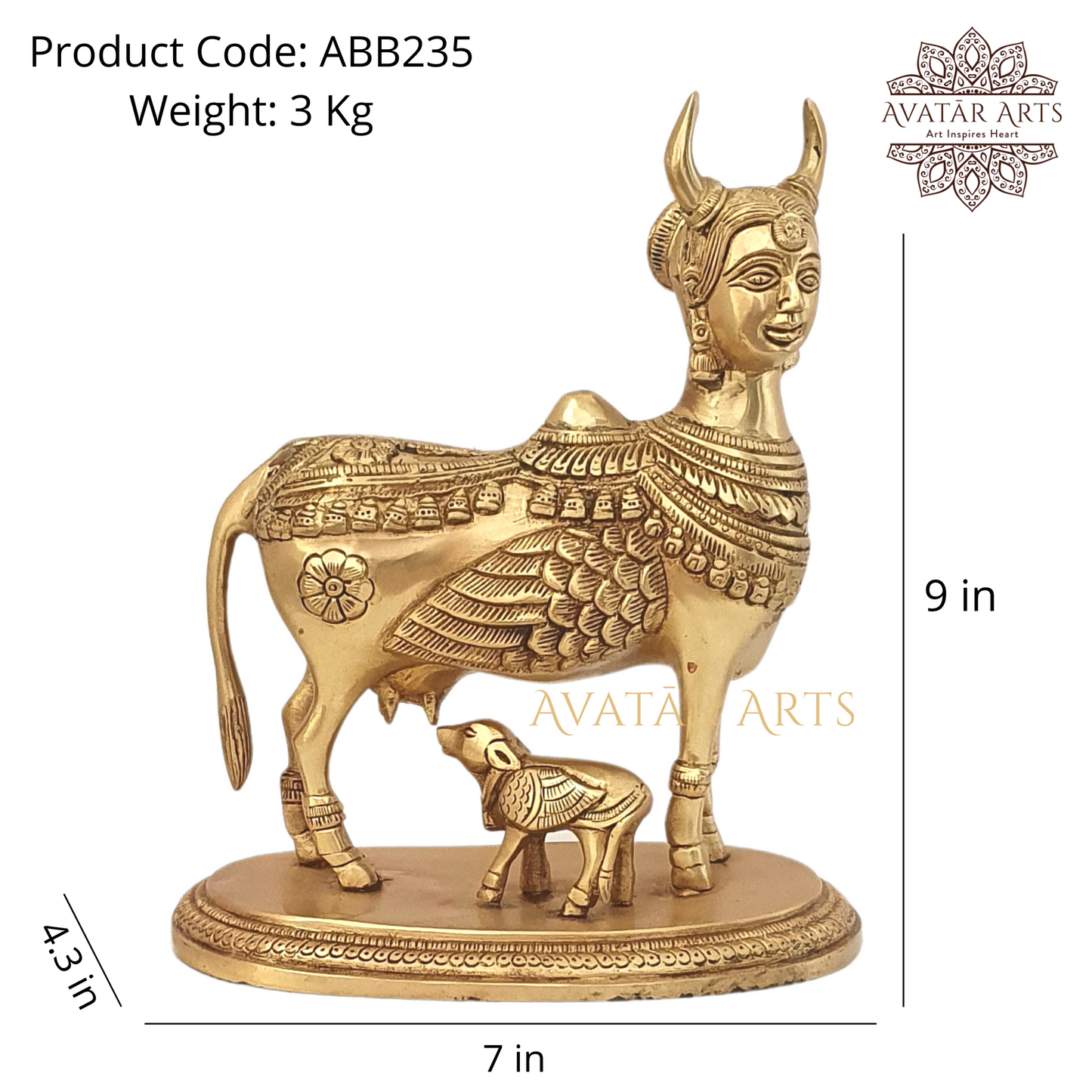 Brass Kamdhenu Cow Of Plenty