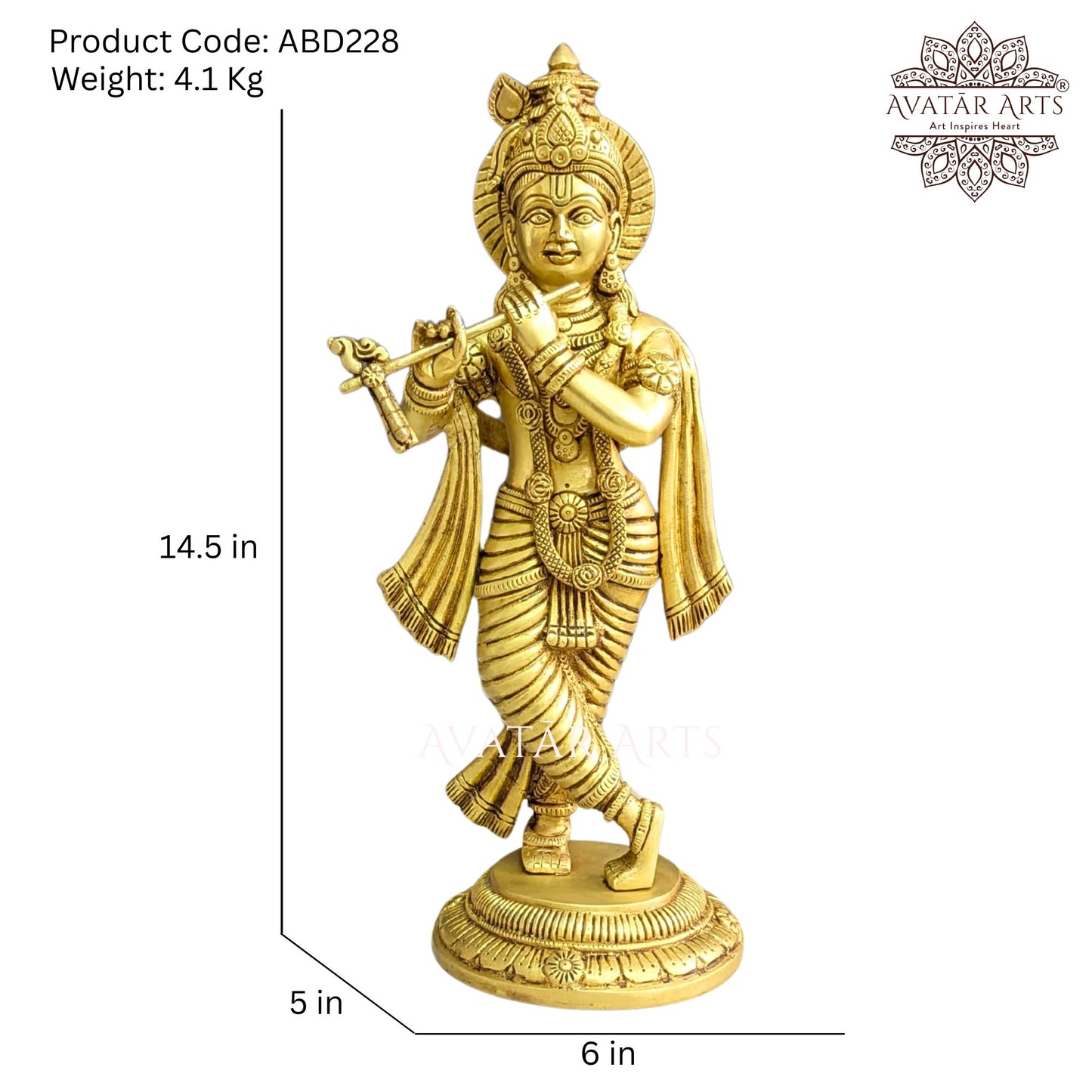 Brass Lord Krishna