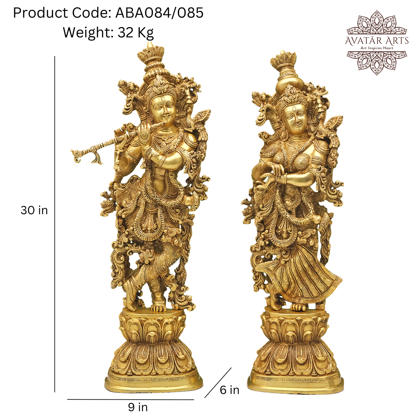 Shree Radha-Krishna Statue In Brass