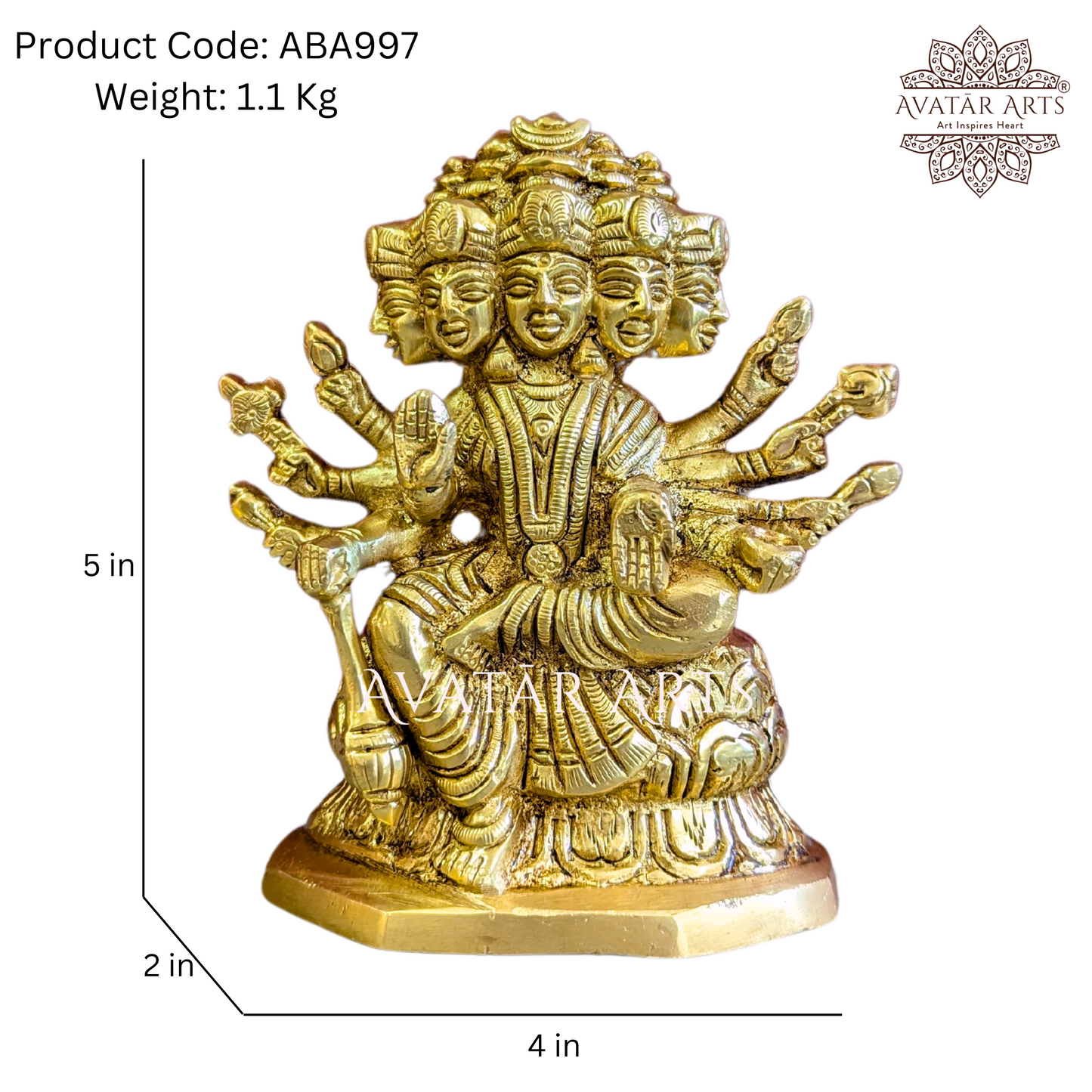 Goddess Gayathri in Brass